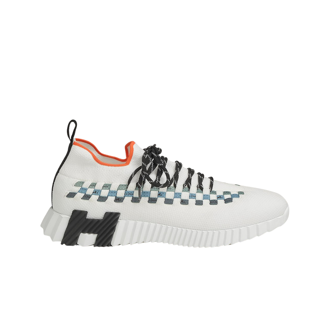 Hermes Flex Slip-On Sneakers Knit & Multicolore Blanc