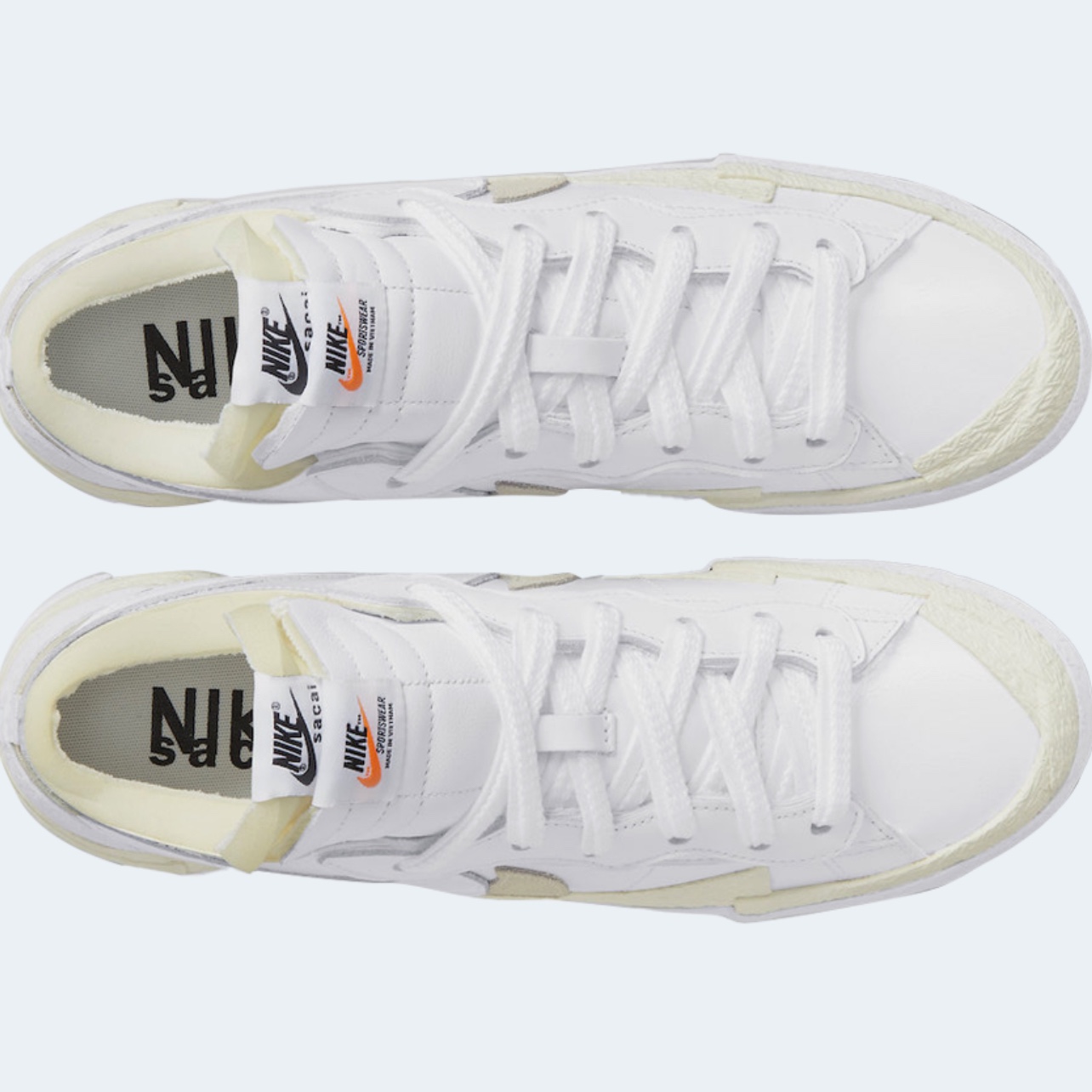 Nike x Sacai Blazer Low White Patent Leather 착용 스타일