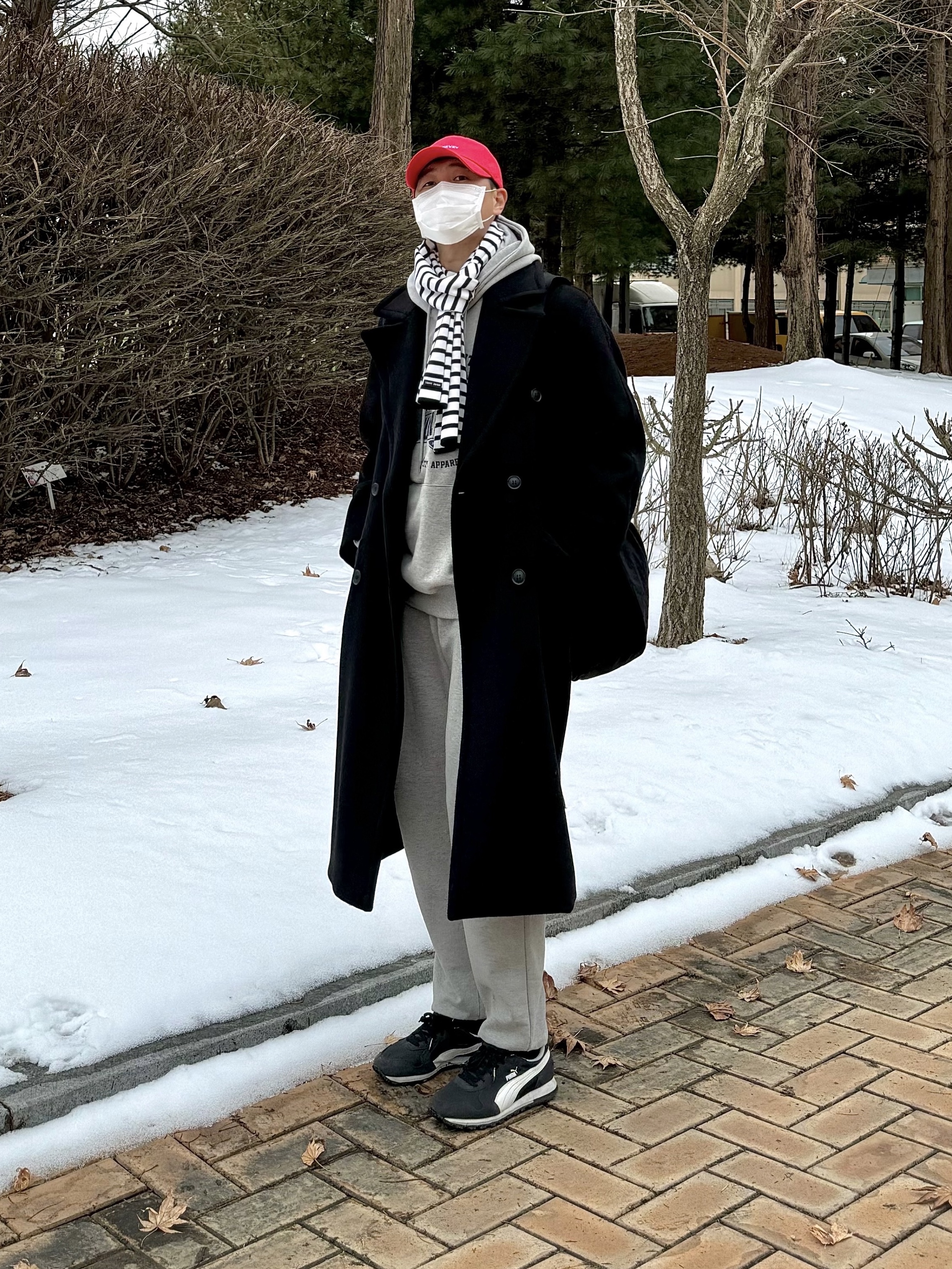 Saint James Duguay R Blanc Navy 착용 스타일 - 2