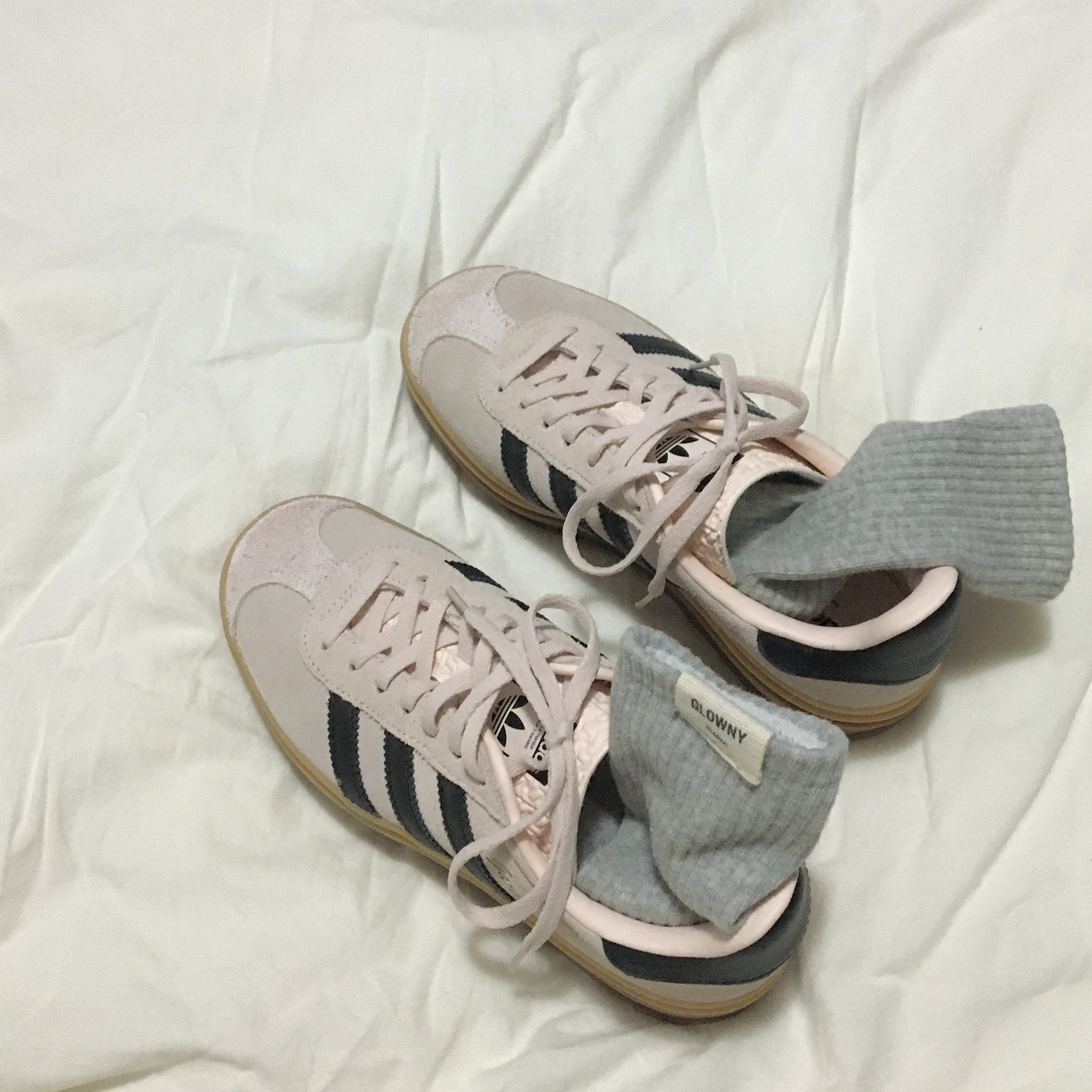 (W) Adidas Gazelle Bold Wonder Quartz Core Black 착용 스타일 - 2