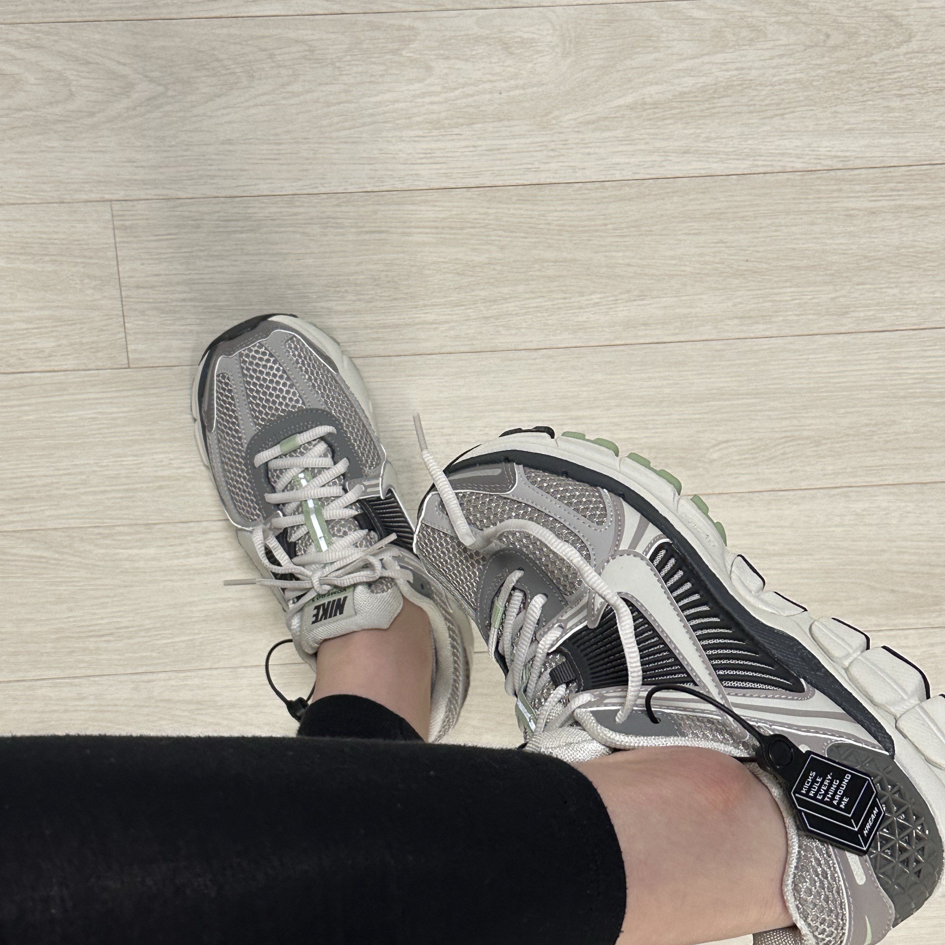 (W) Nike Zoom Vomero 5 Cobblestone and Flat Pewter 착용 스타일