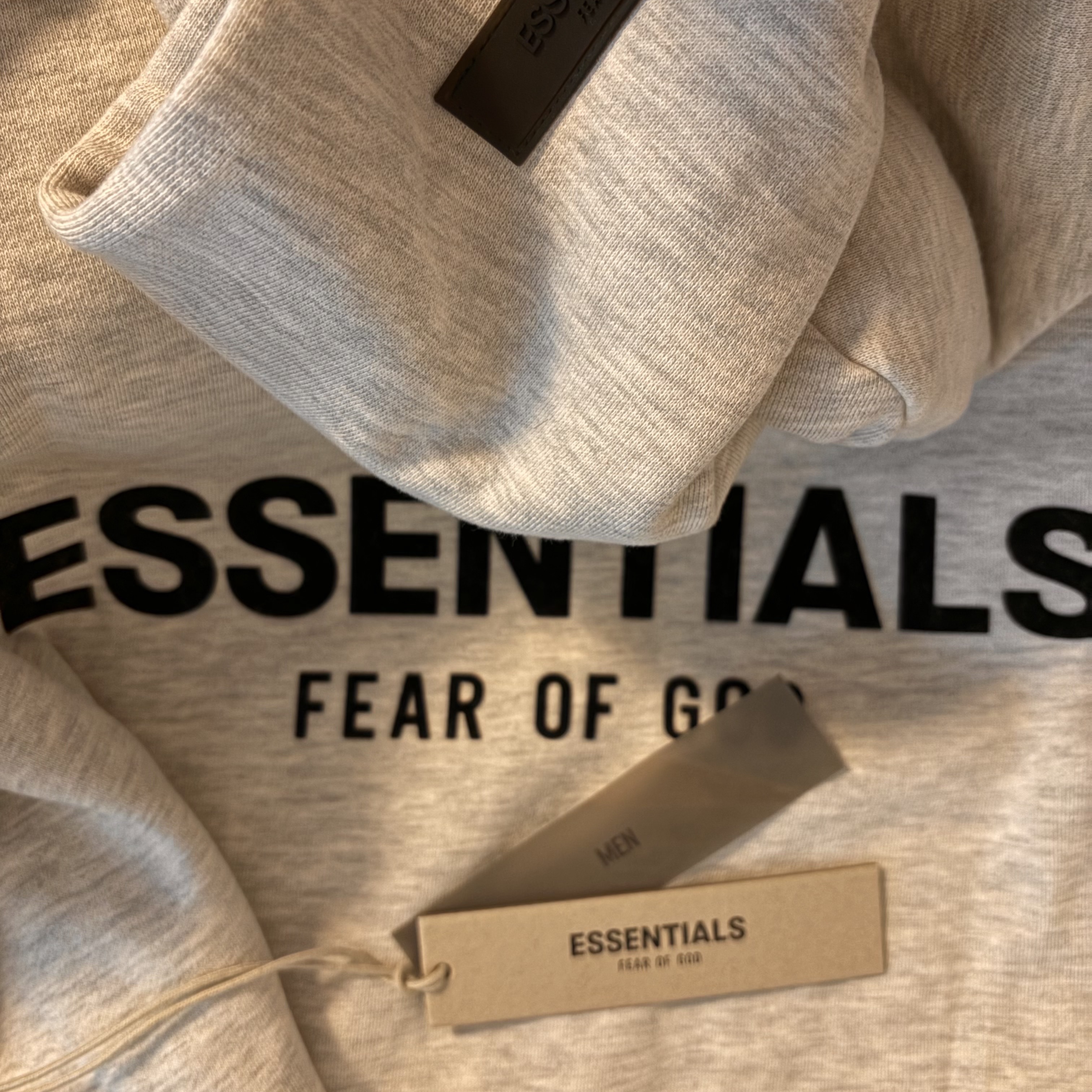 Essentials The Core Collection Hoodie Light Oatmeal 착용 스타일