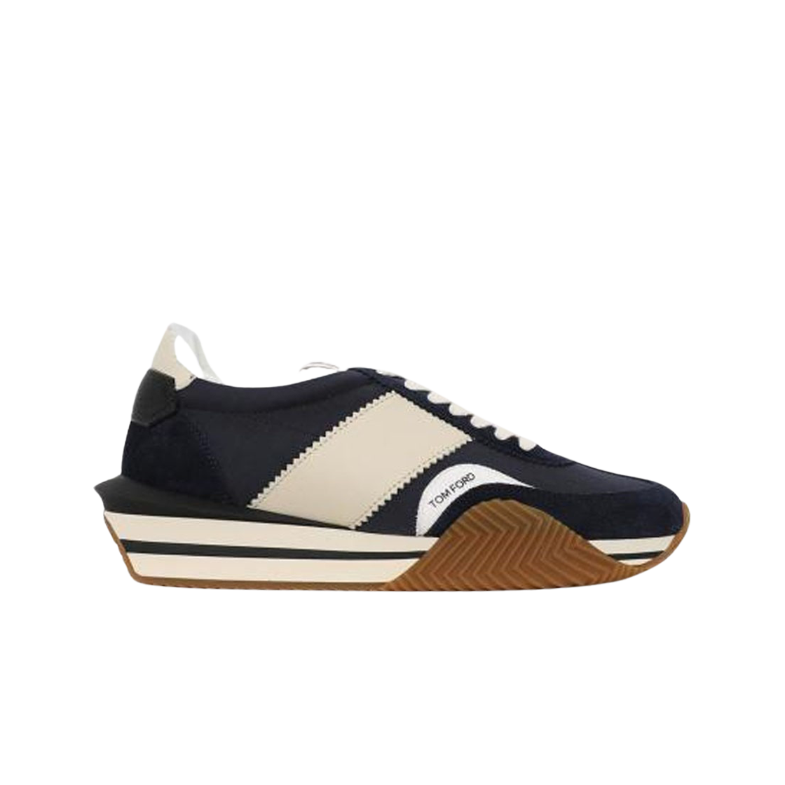 톰포드 스웨이드 제임스 스니커즈 블랙 크림(Tom Ford Suede James Sneakers Black Cream)
