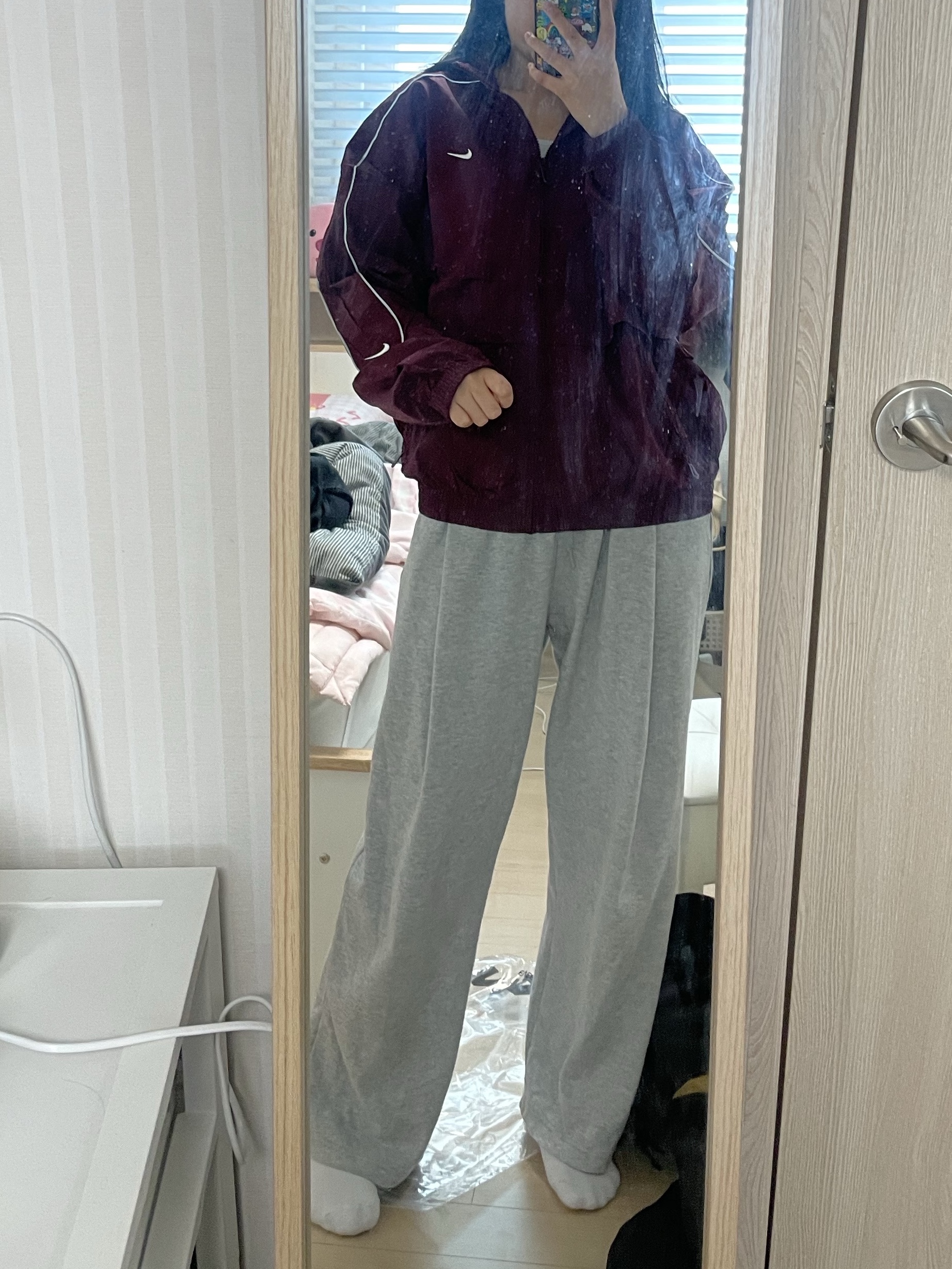 Nike NSW Solo Swoosh Woven Track Jacket Night Maroon - Asia 착용 스타일 - 2