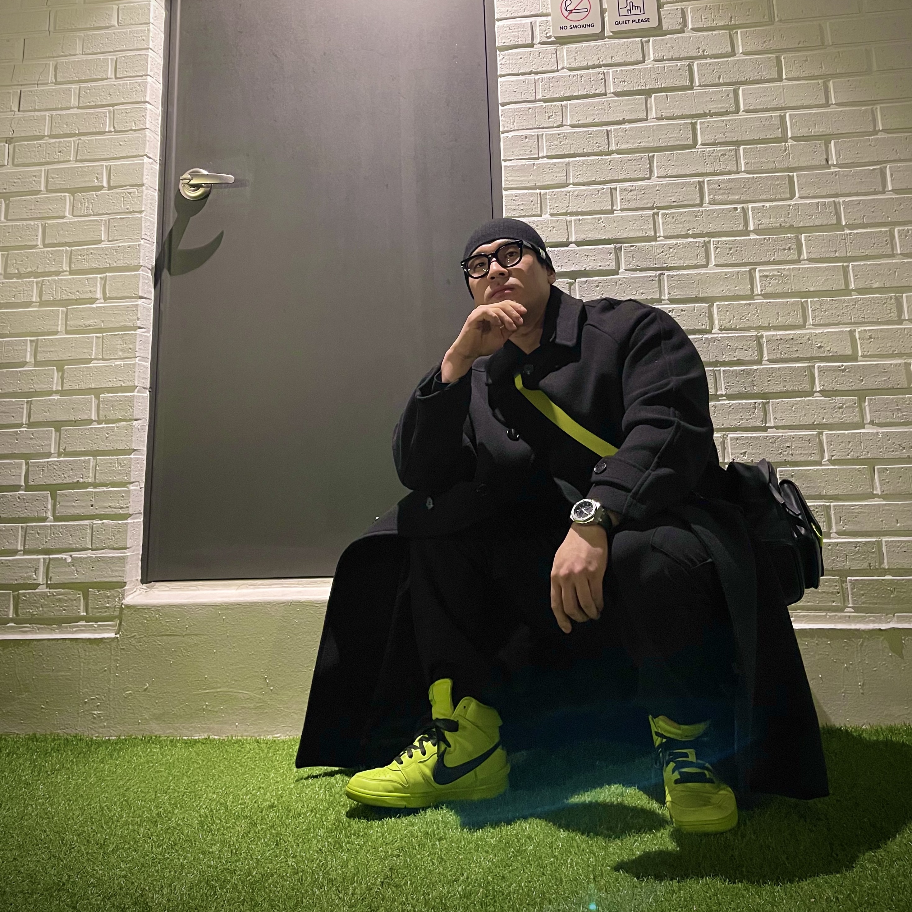 Nike x Ambush Dunk High Flash Lime 착용 스타일 - 1