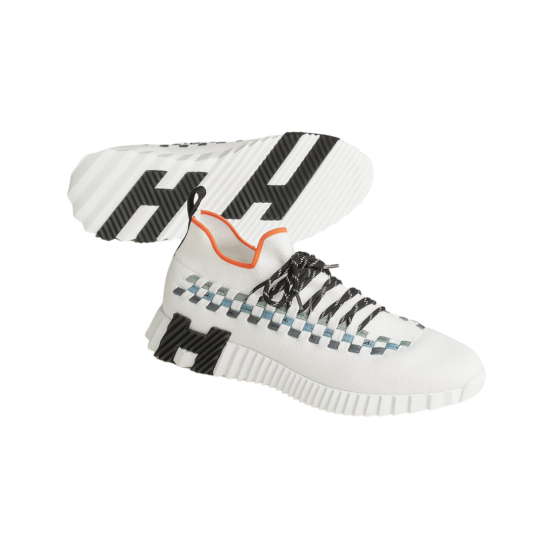 에르메스 플렉스 슬립온 스니커즈 니트 & 멀티꼴로르 블랑(Hermes Flex Slip-On Sneakers Knit & Multicolore Blanc) - 2