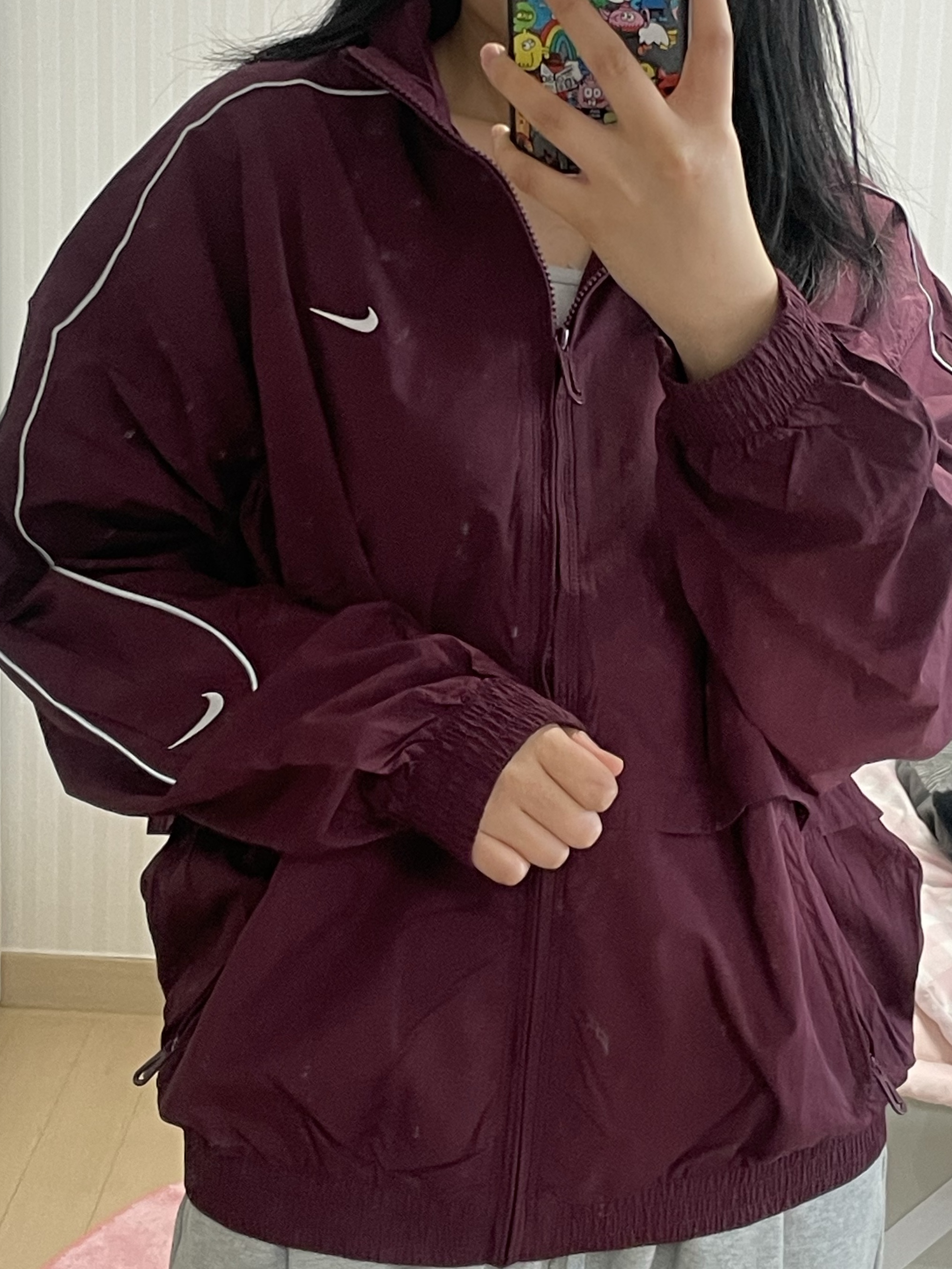 Nike NSW Solo Swoosh Woven Track Jacket Night Maroon - Asia 착용 스타일 - 1
