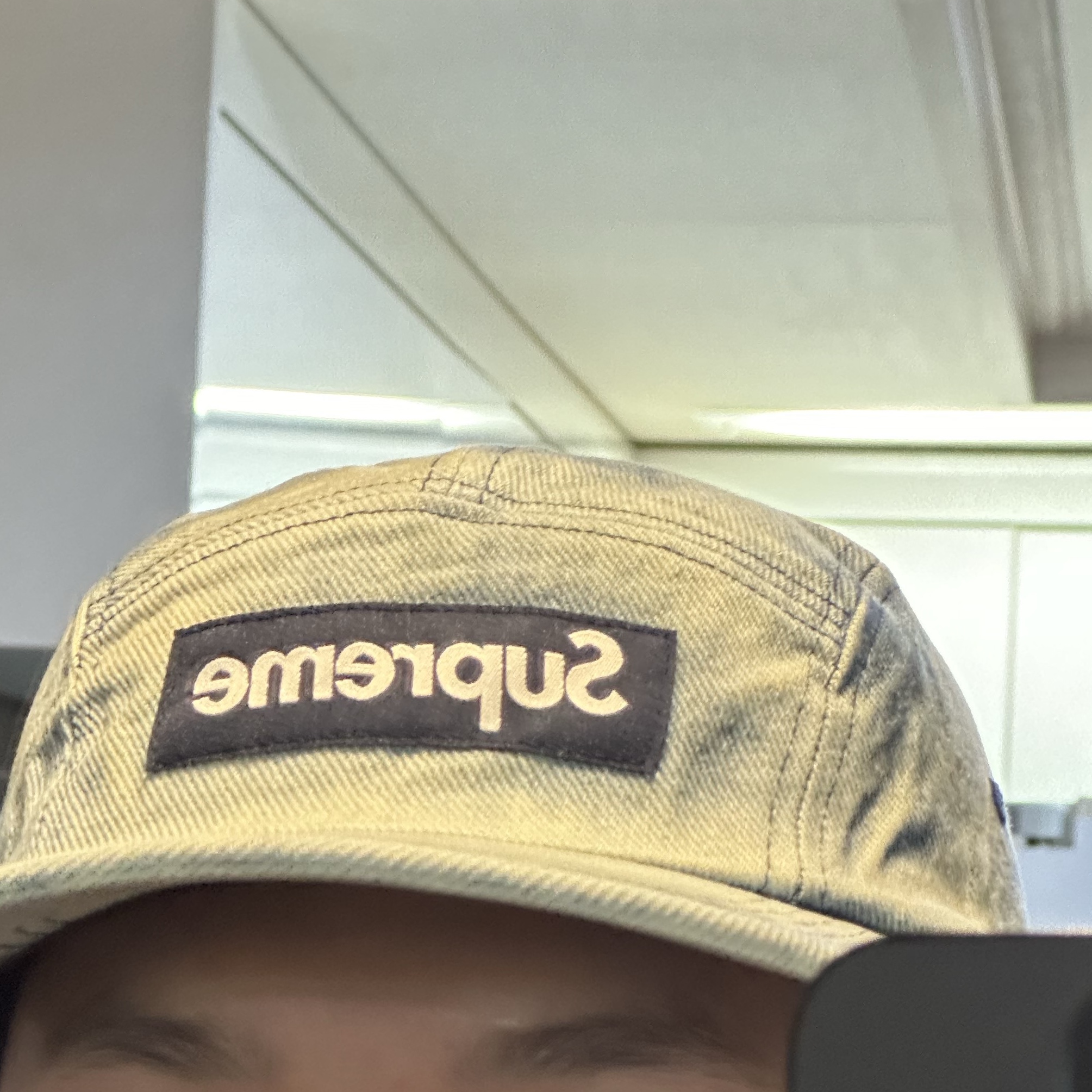 Supreme Washed Chino Twill Camp Cap Dirty Indigo - 24SS 착용 스타일