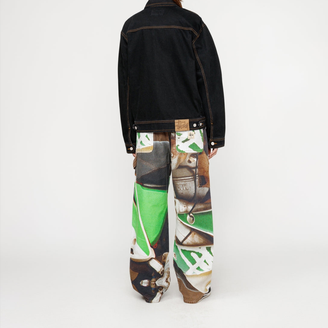 Stussy Canvas Work Pants Baja Print Multi 착용 스타일 - 2