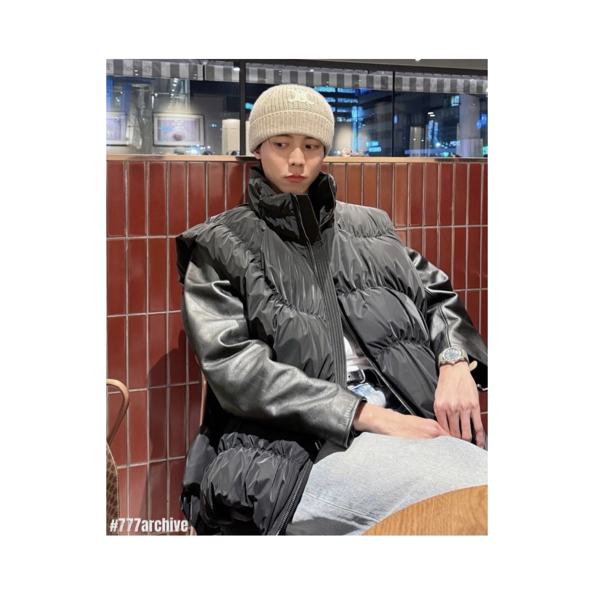 Ader Error Aren Down Vest Noir 착용 스타일 - 2