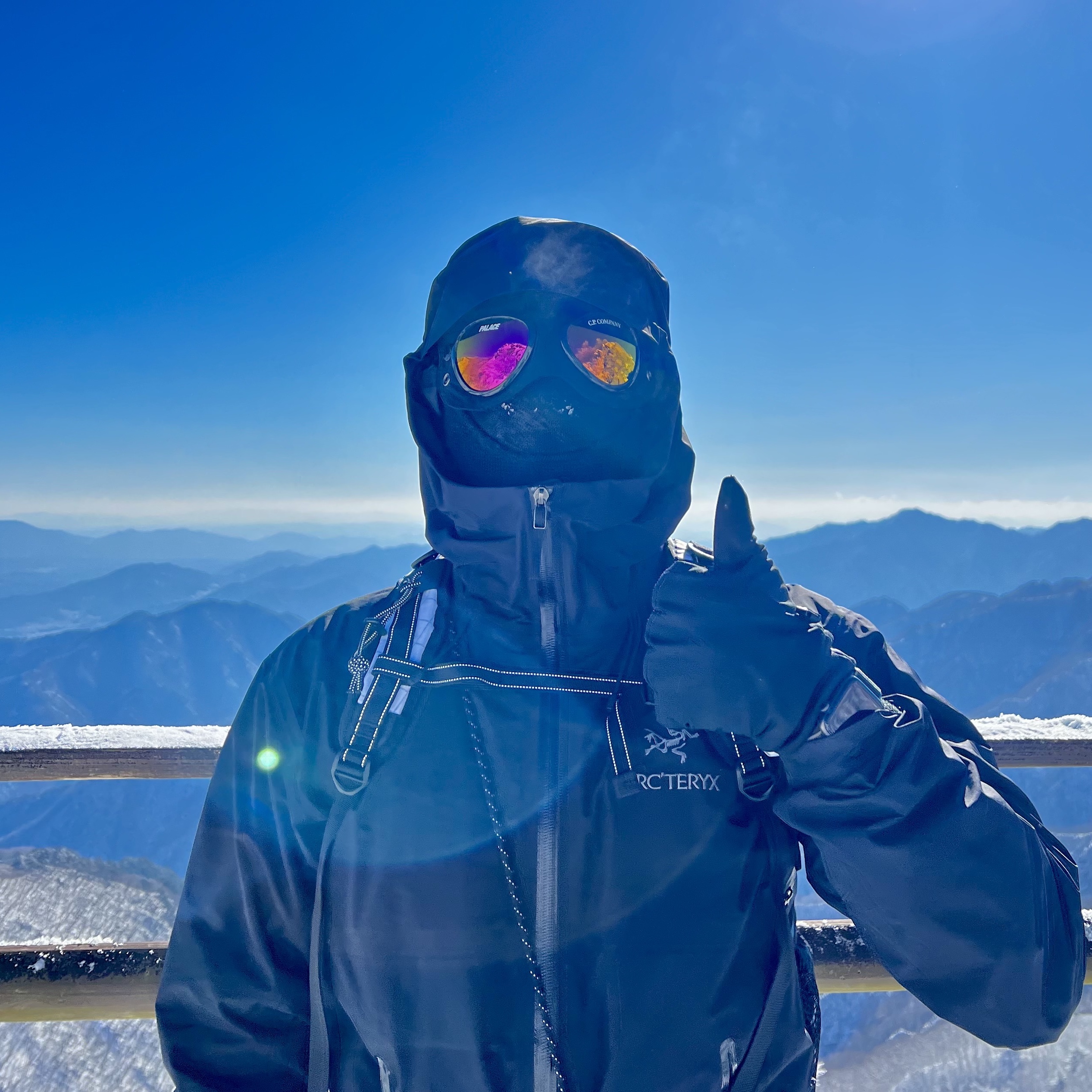 Palace x C.P. Company Goggle Balaclava Black - 22FW, Arc'teryx Beta LT Jacket Black 착용 스타일