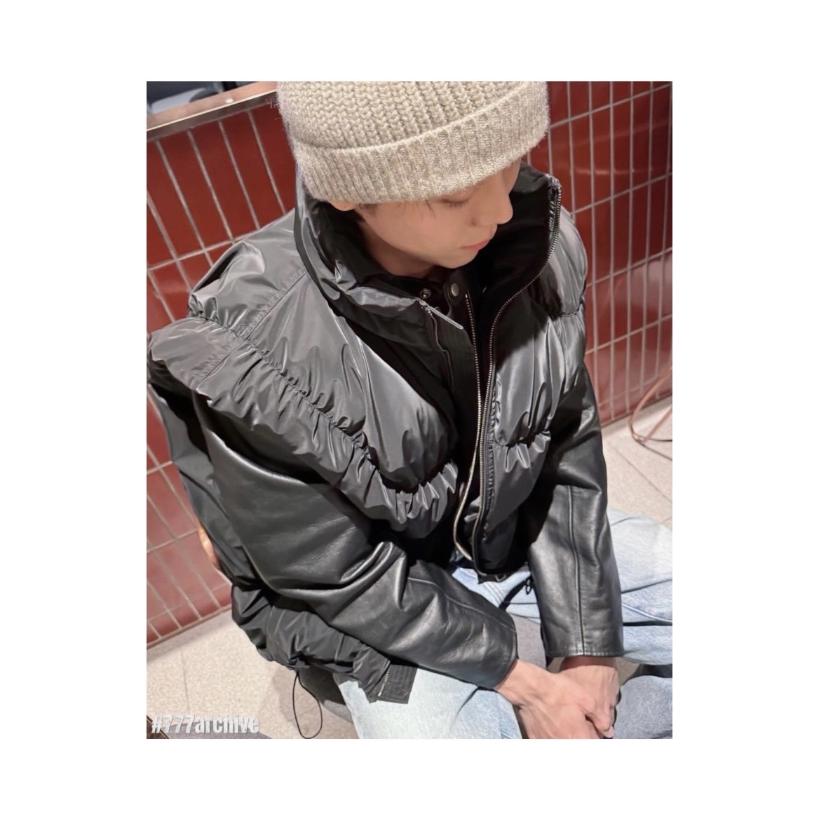 Ader Error Aren Down Vest Noir 착용 스타일 - 4