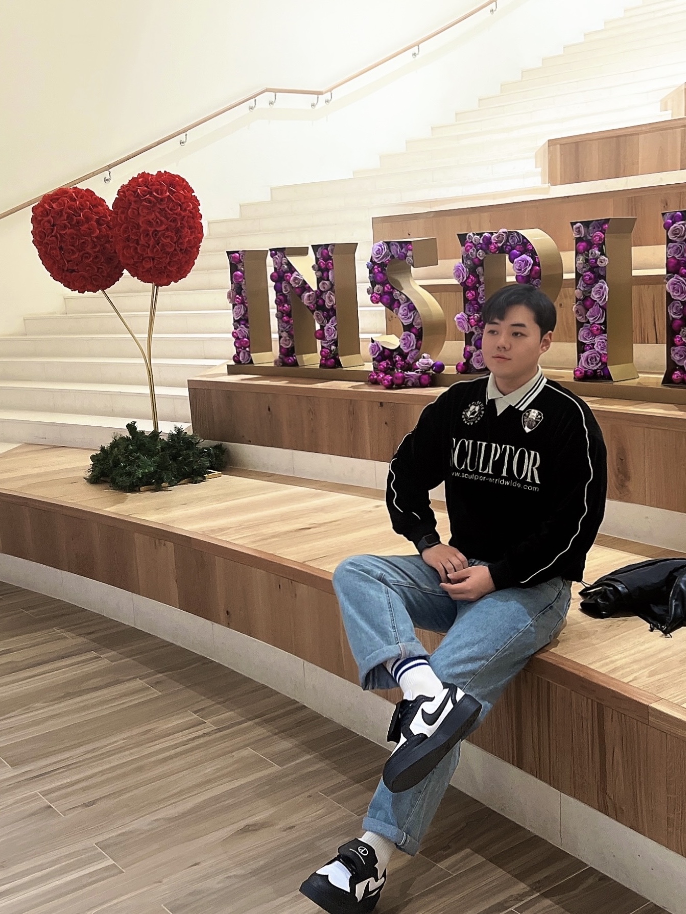 Nike x Peaceminusone Kwondo1 Black and White 착용 스타일 - 1