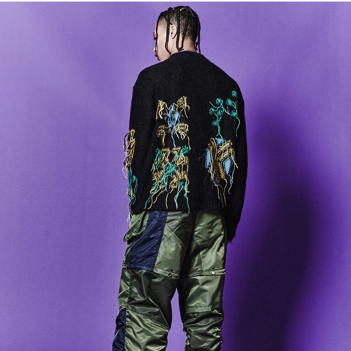 Needles Narrow Track Pants C/PE Velour Purple, Nike x Supreme Shox Ride 2 SP White 착용 스타일 - 3