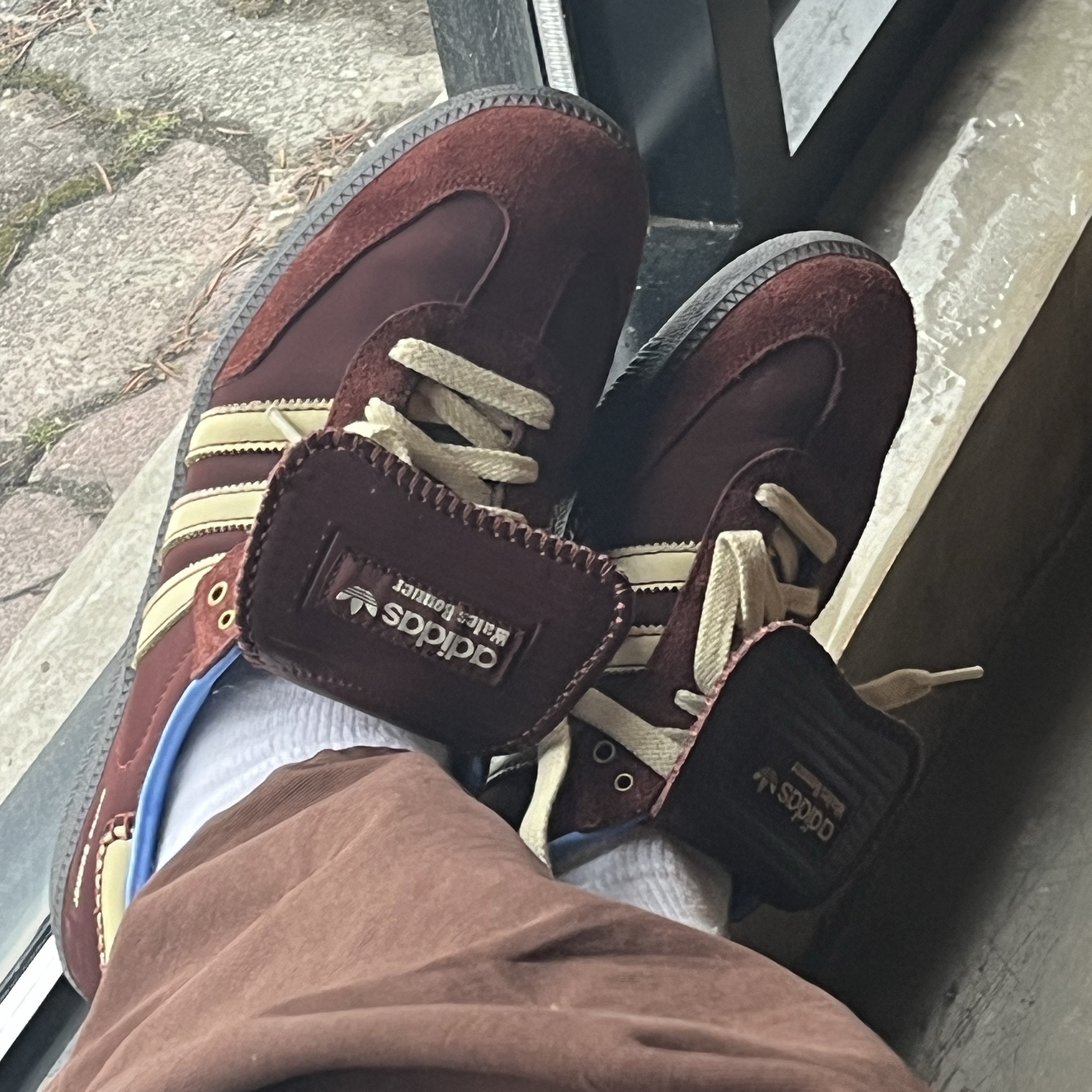 Adidas x Wales Bonner Nylon Samba Fox Brown Sandy Beige 착용 스타일