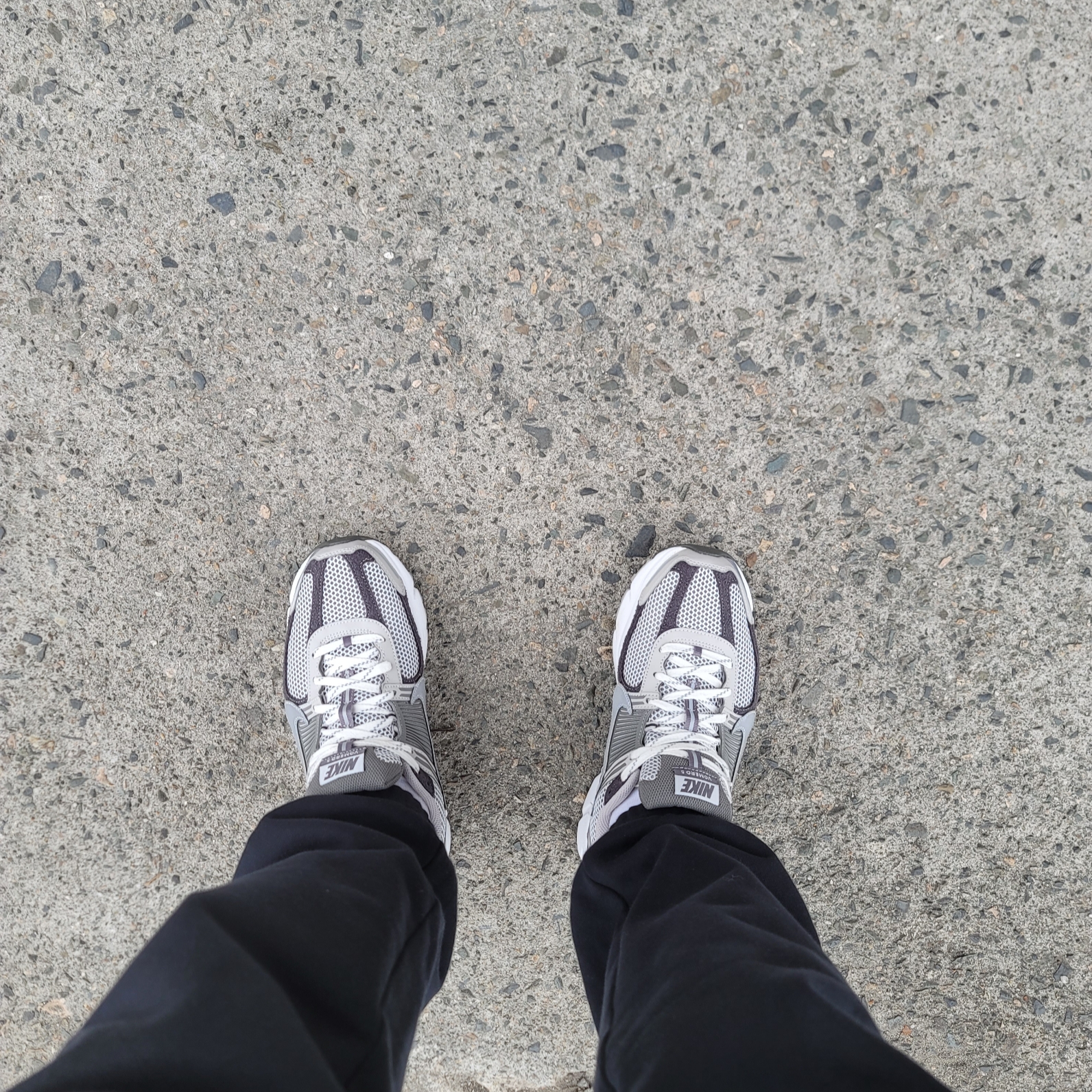 Nike Zoom Vomero 5 PRM Light Iron Ore and Flat Fewter 착용 스타일 - 1