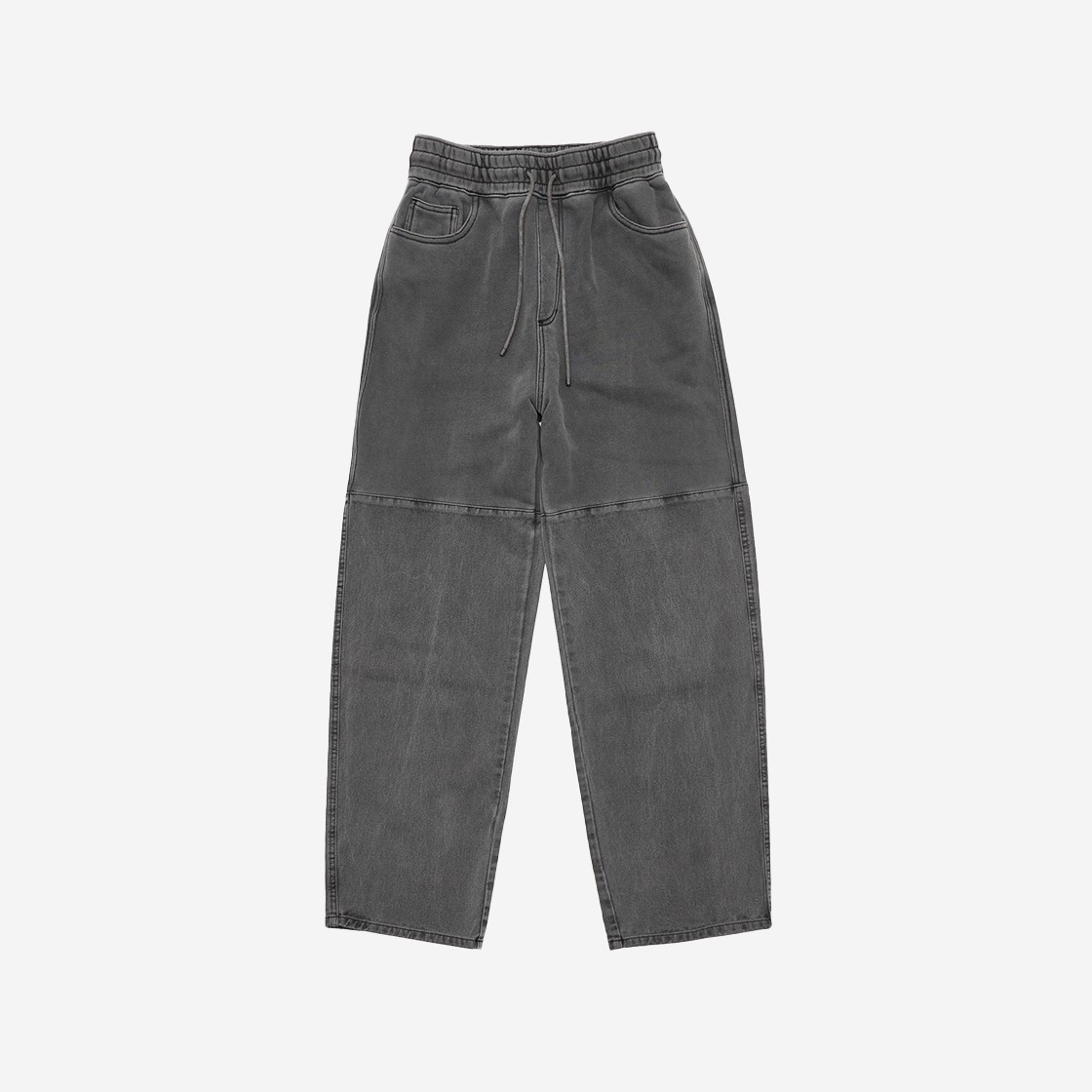 Amomento Drawstring Denim Pants Charcoal 상세 이미지 1