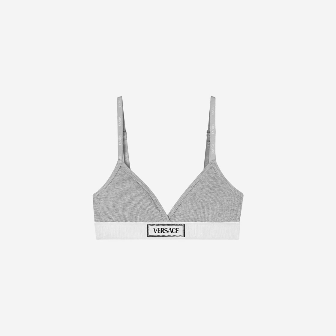 (W) Versace 90s Vintage Logo Cotton Bra Grey 상세 이미지 1