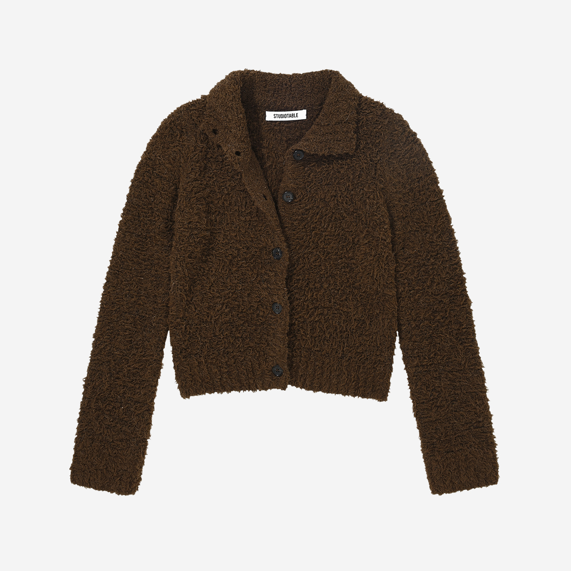 스튜디오테이블 알파카 퍼 가디건 브라운