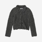 STUDIOTABLE Alpaca Fur Cardigan Charcoal