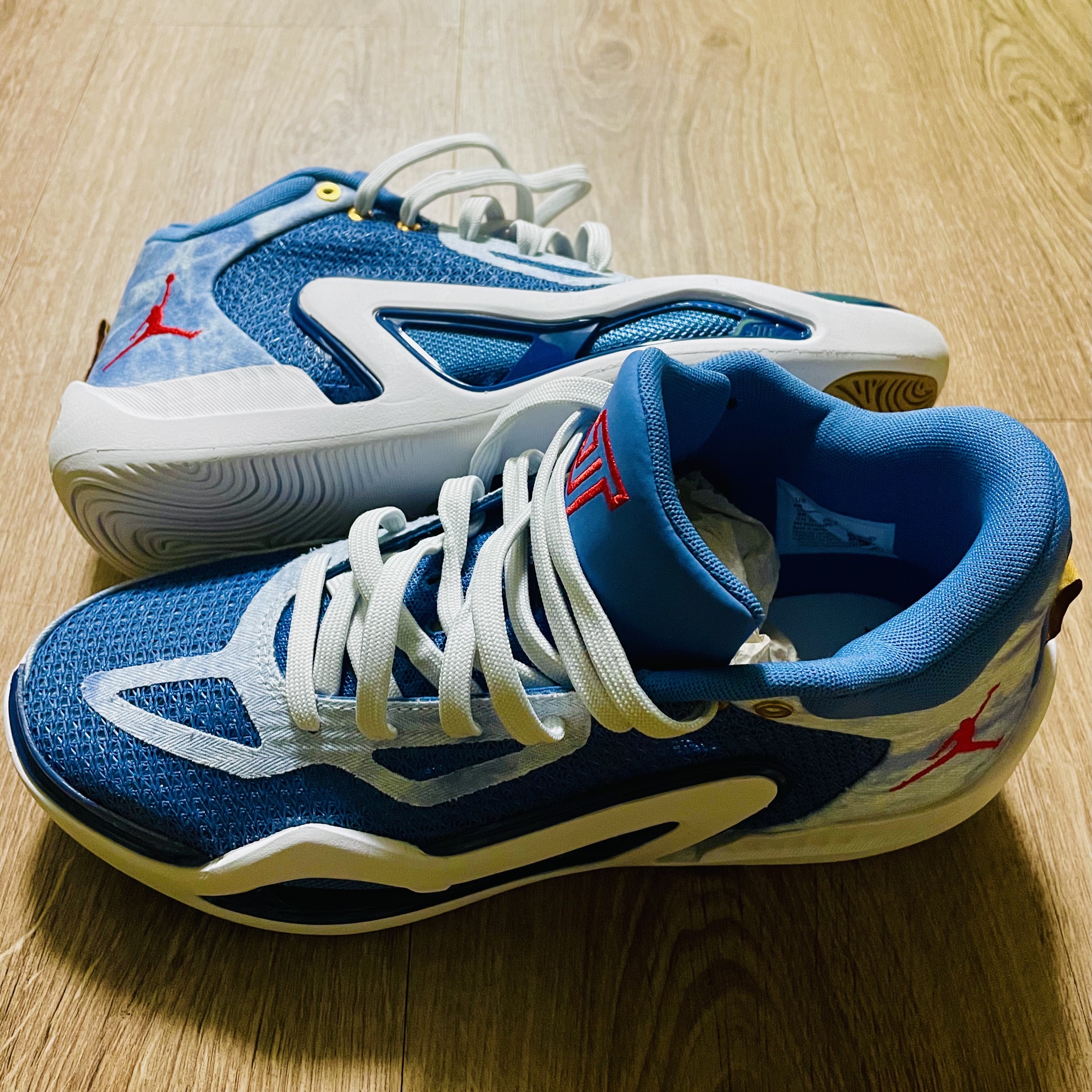 Jordan Tatum 1 PF Denim Stone Blue Mystic Navy 착용 스타일 - 2