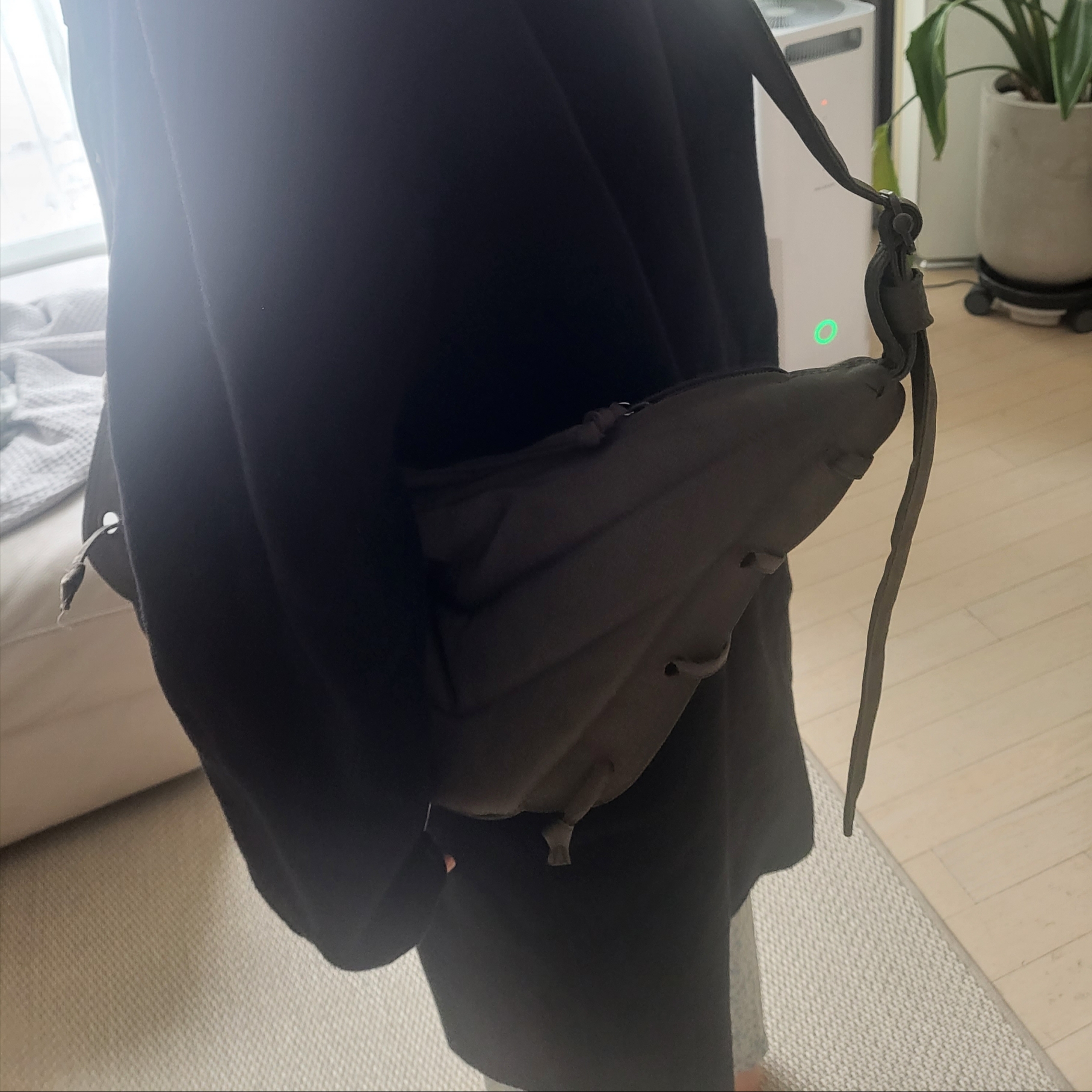 Lemaire Small Soft Game Bag Nylon Canvas Espresso - Ssense Exclusive 착용 스타일