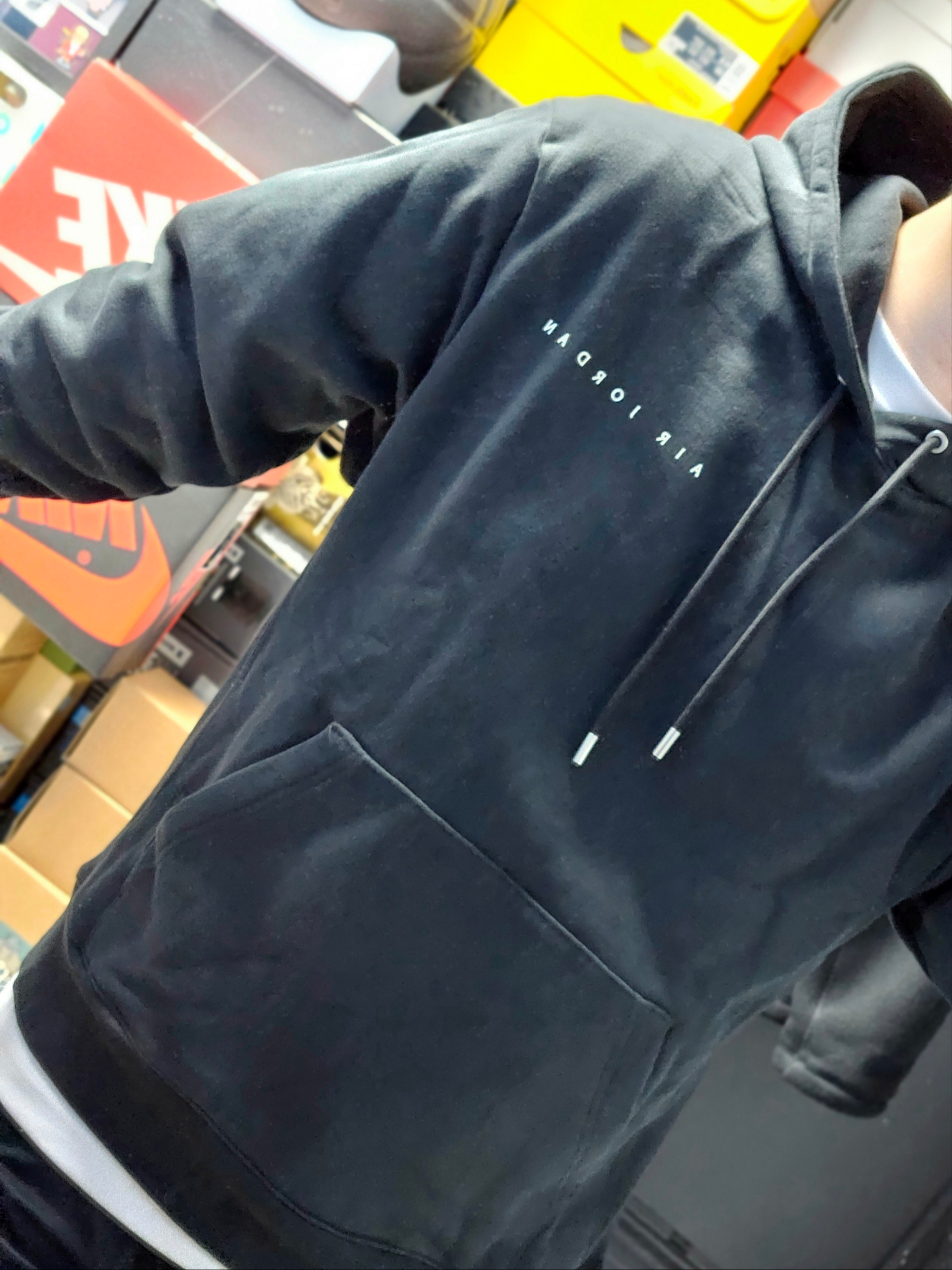 Jordan x Union Fleece Hoodie Black - Asia 착용 스타일 - 3