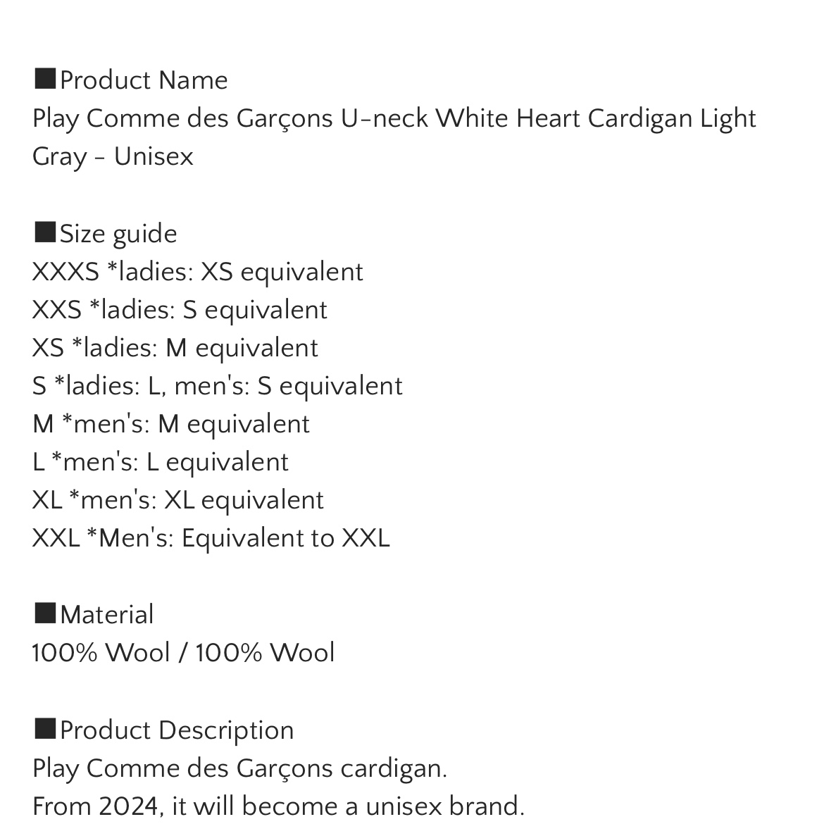 Play Comme des Garcons White Heart Knit Cardigan Light Grey 착용 스타일