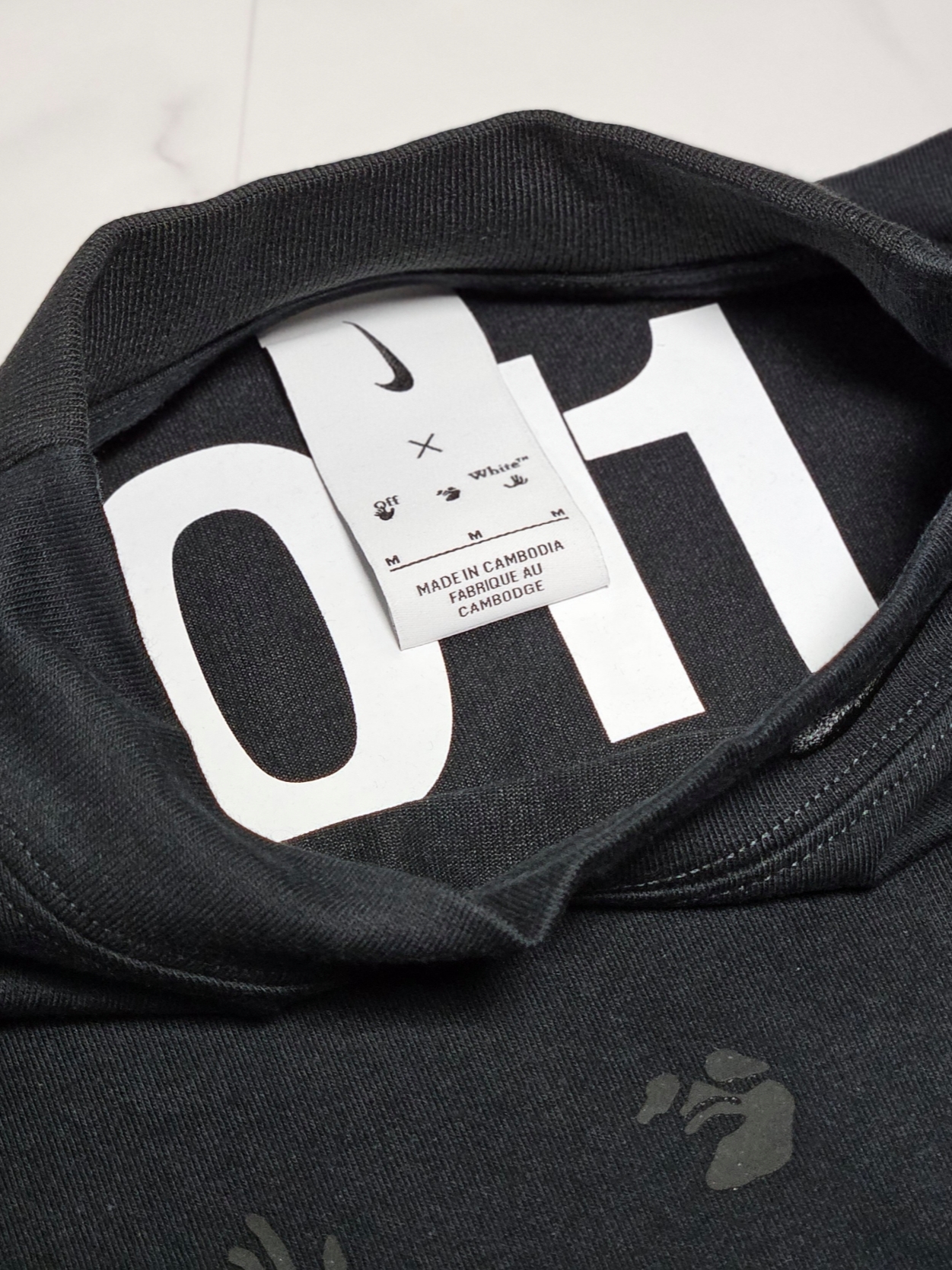 Nike x Off-White Mock Neck Short Sleeve Top Black - Asia 착용 스타일 - 6