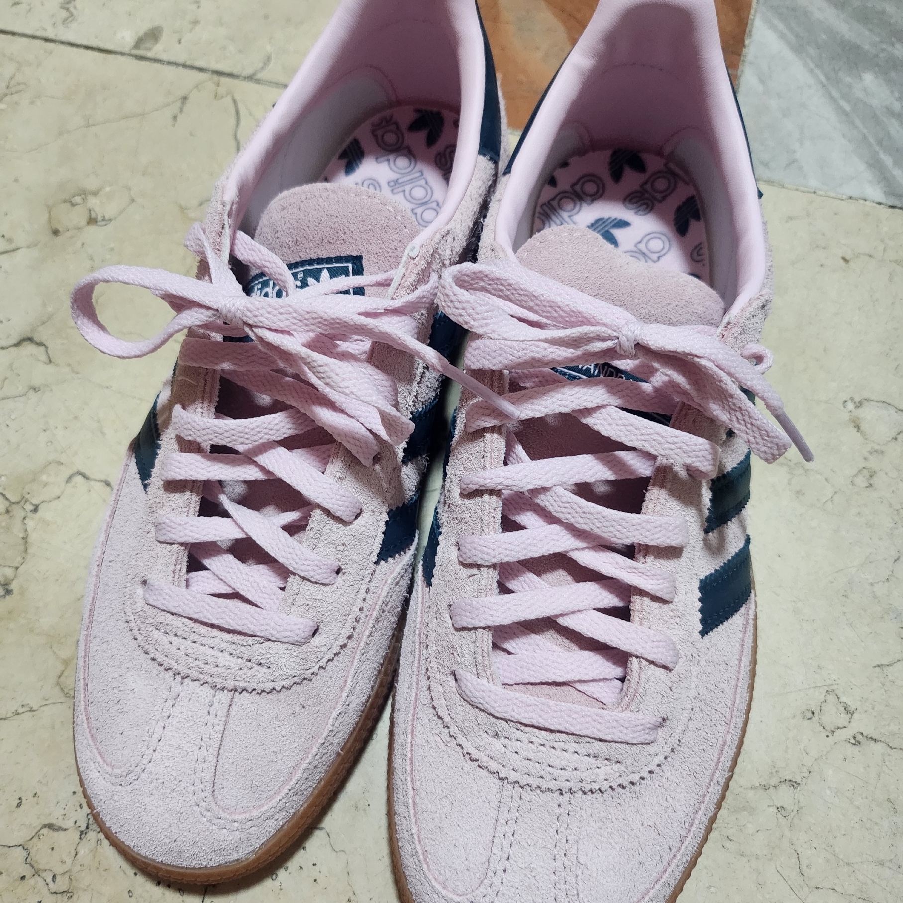 (W) Adidas Spezial Handball Clear Pink 착용 스타일
