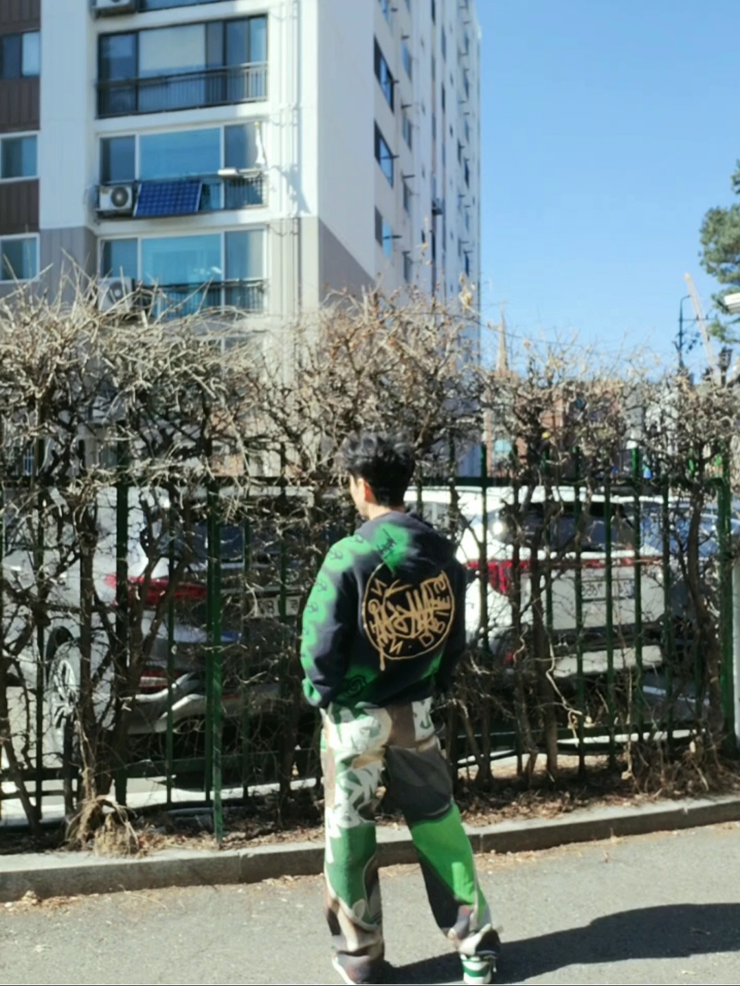 Stussy x Dries Van Noten Embroidered Hoodie Black, Stussy Canvas Work Pants Baja Print Multi 착용 스타일 - 3