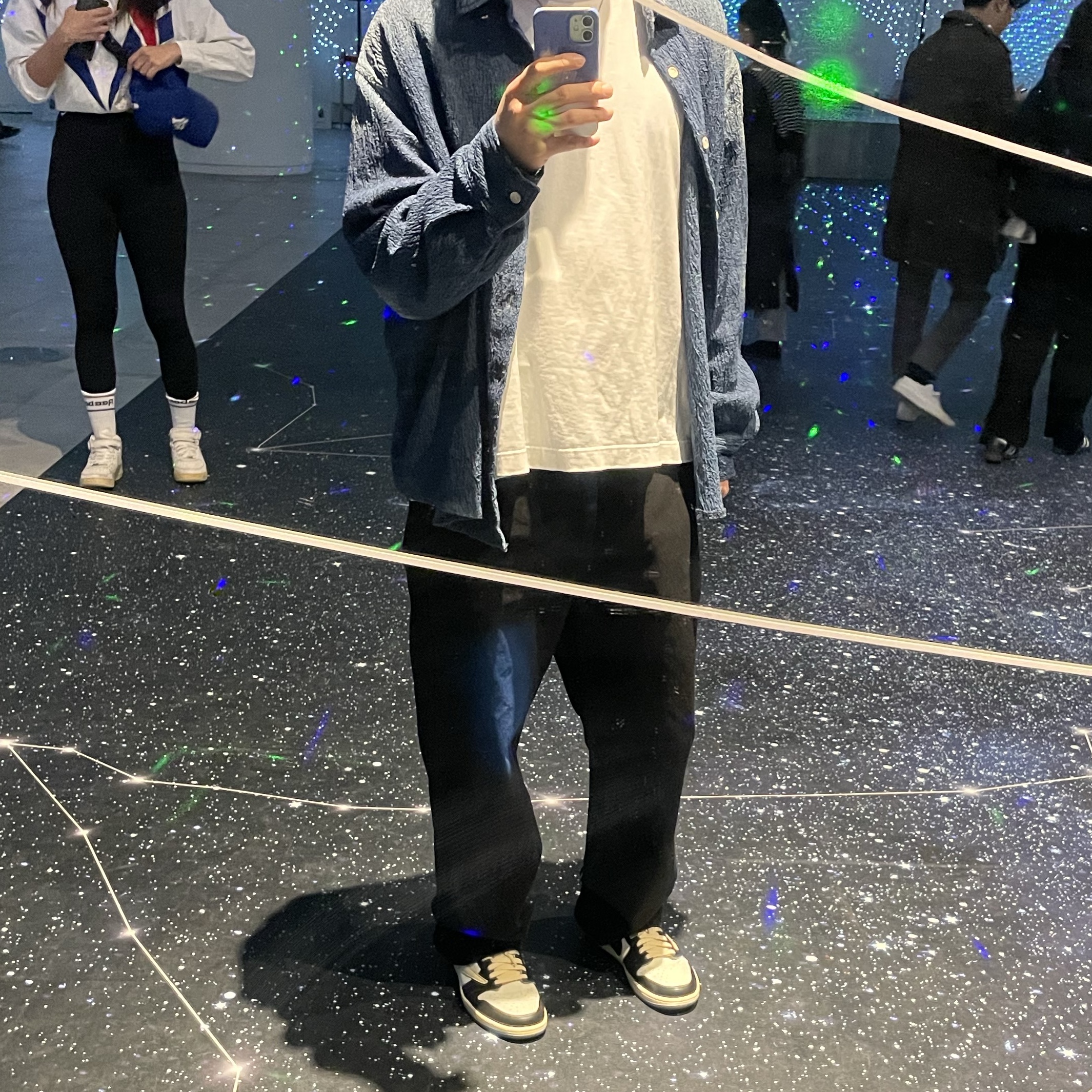 Jordan 1 x Travis Scott x Fragment Retro Low OG SP Military Blue 착용 스타일