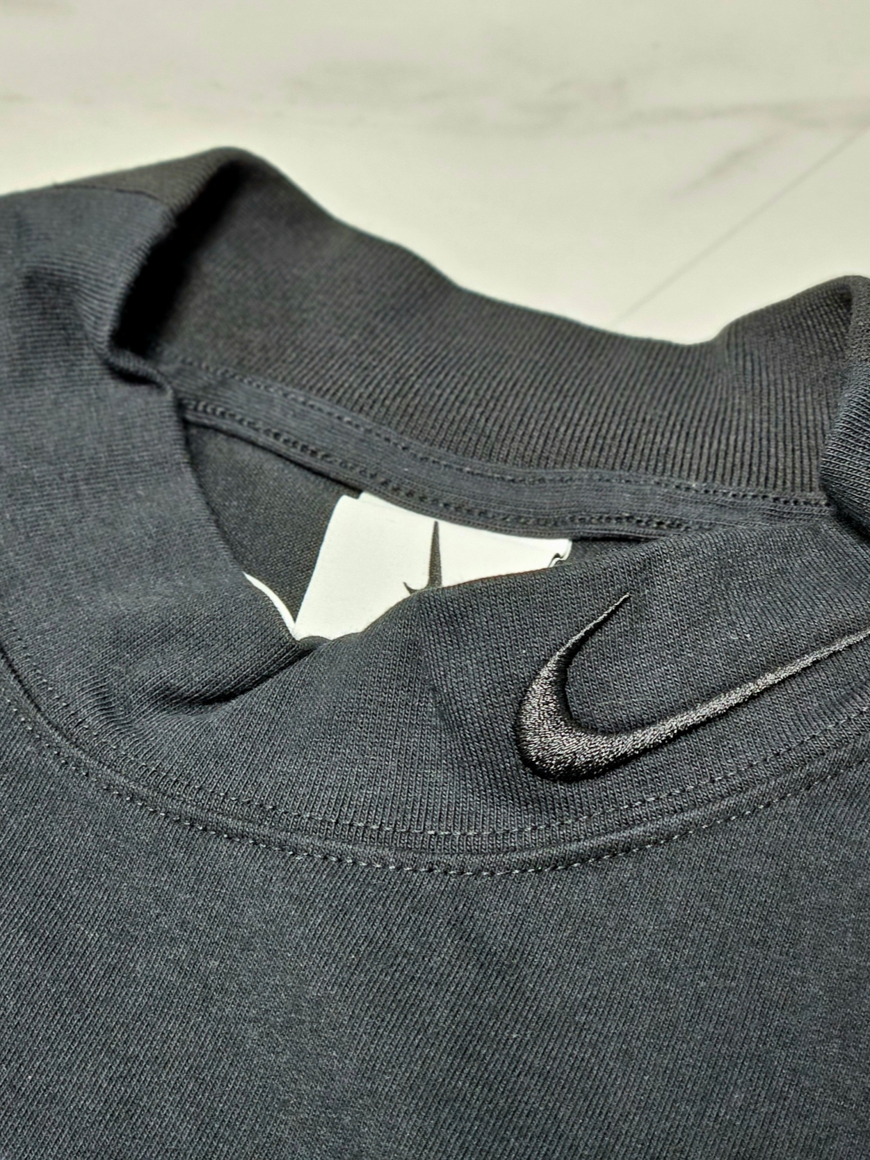 Nike x Off-White Mock Neck Short Sleeve Top Black - Asia 착용 스타일 - 10