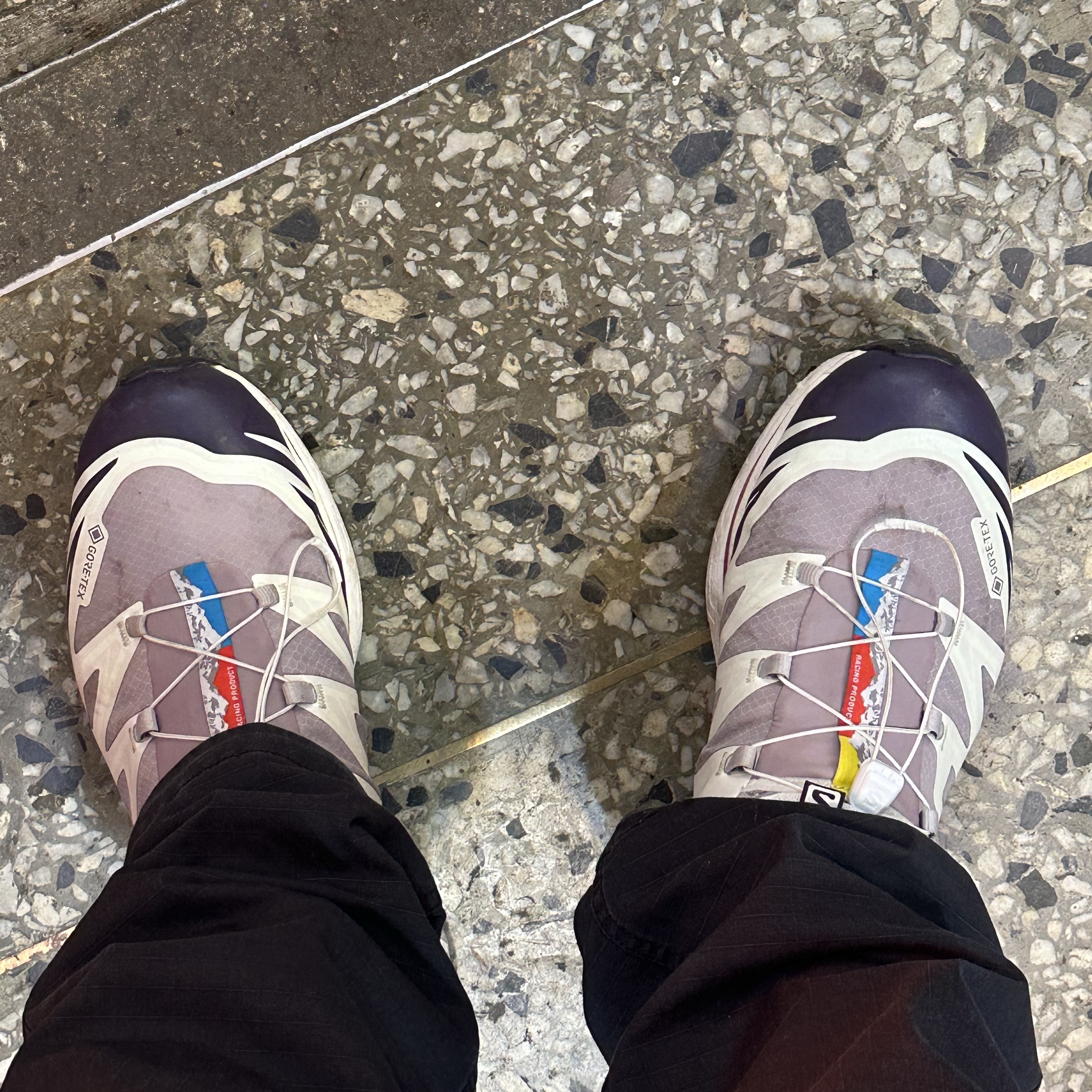 Salomon x Kith XT-6 Gore-Tex Quail Moonscape Vanilla Ice 착용 스타일