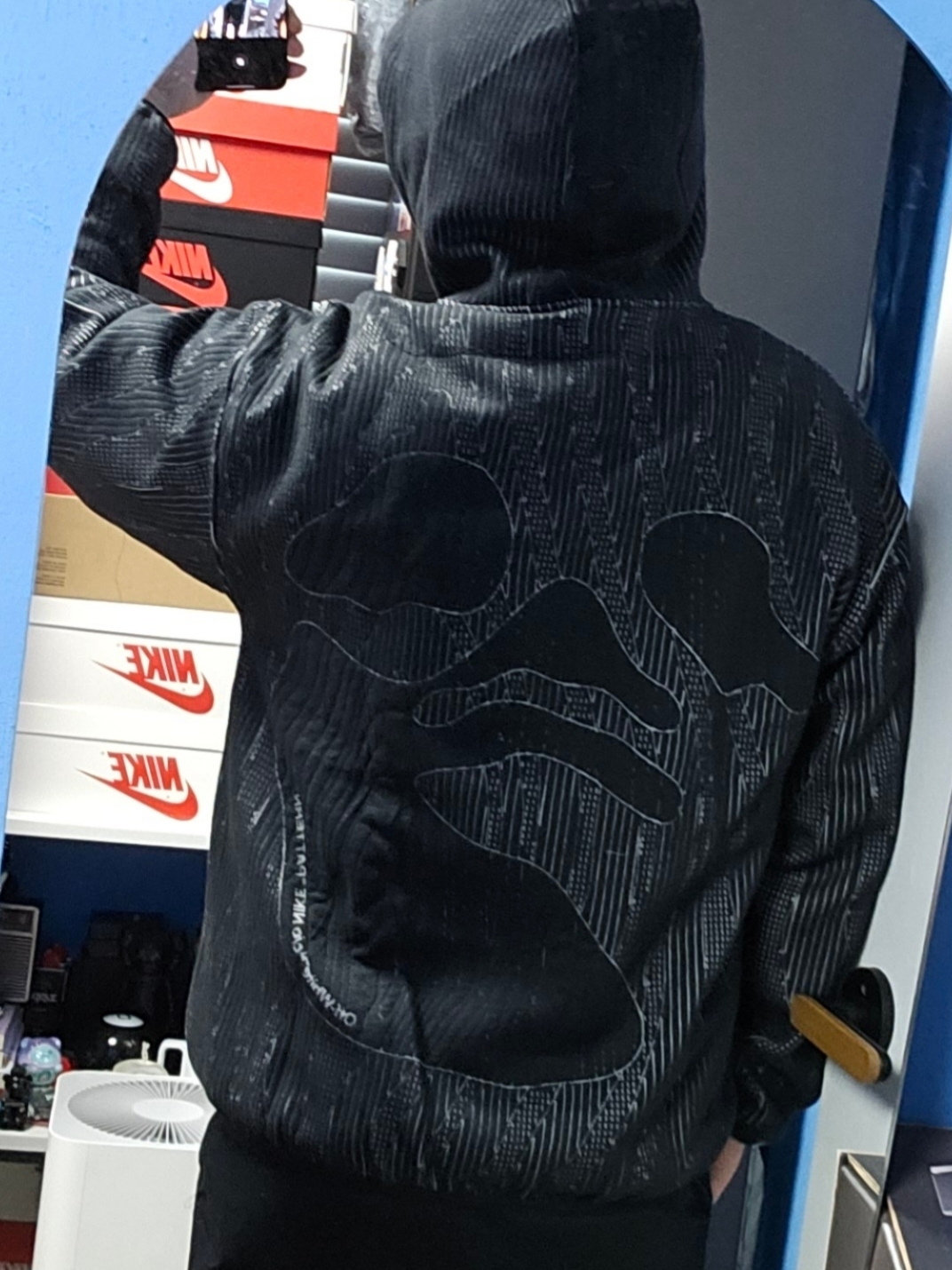 Nike x Off-White Engineered Hoodie Black - Asia 착용 스타일 - 4