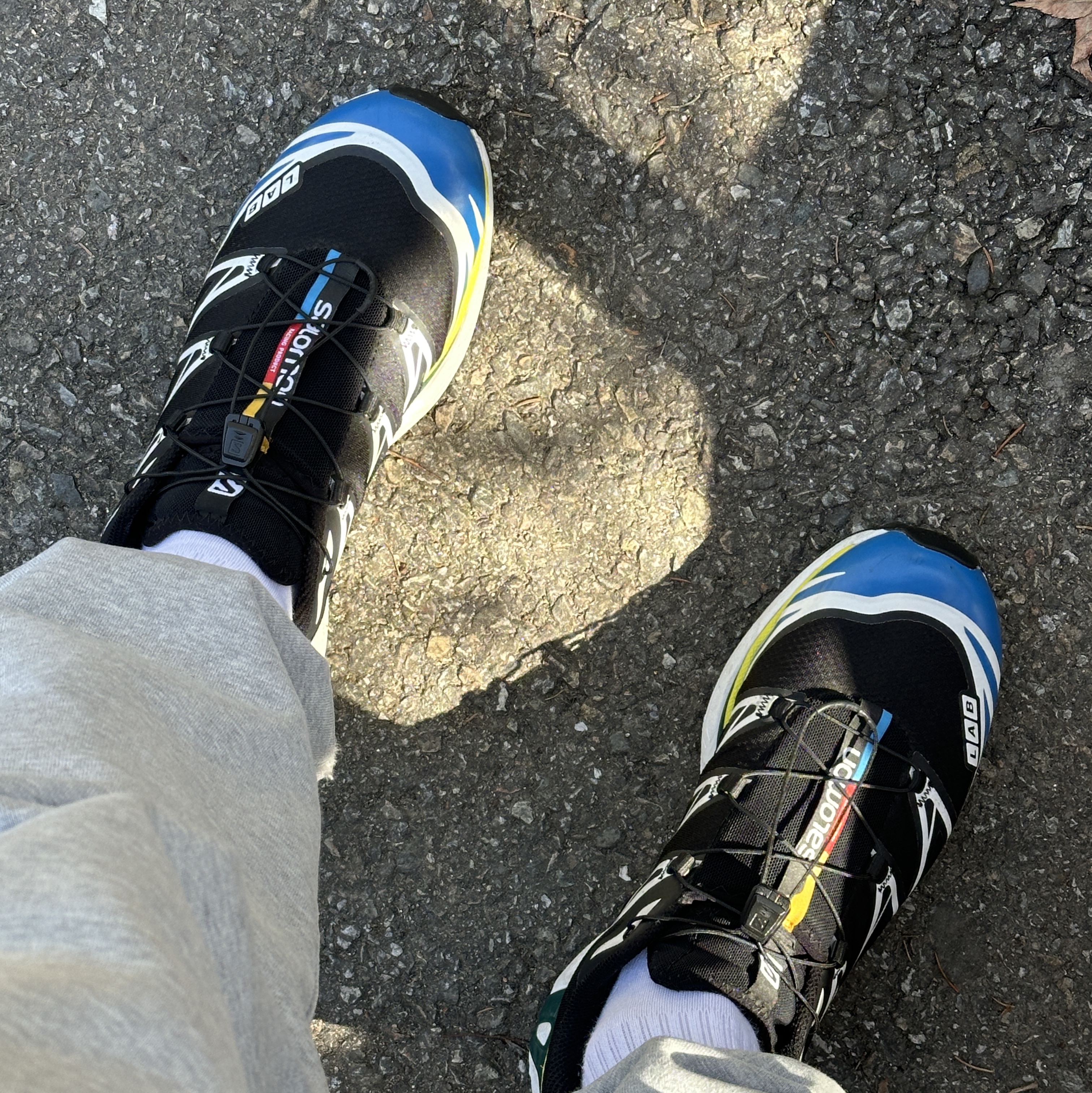 Salomon S/LAB XT-6 Softground ADV Black Snorkel Blue 착용 스타일
