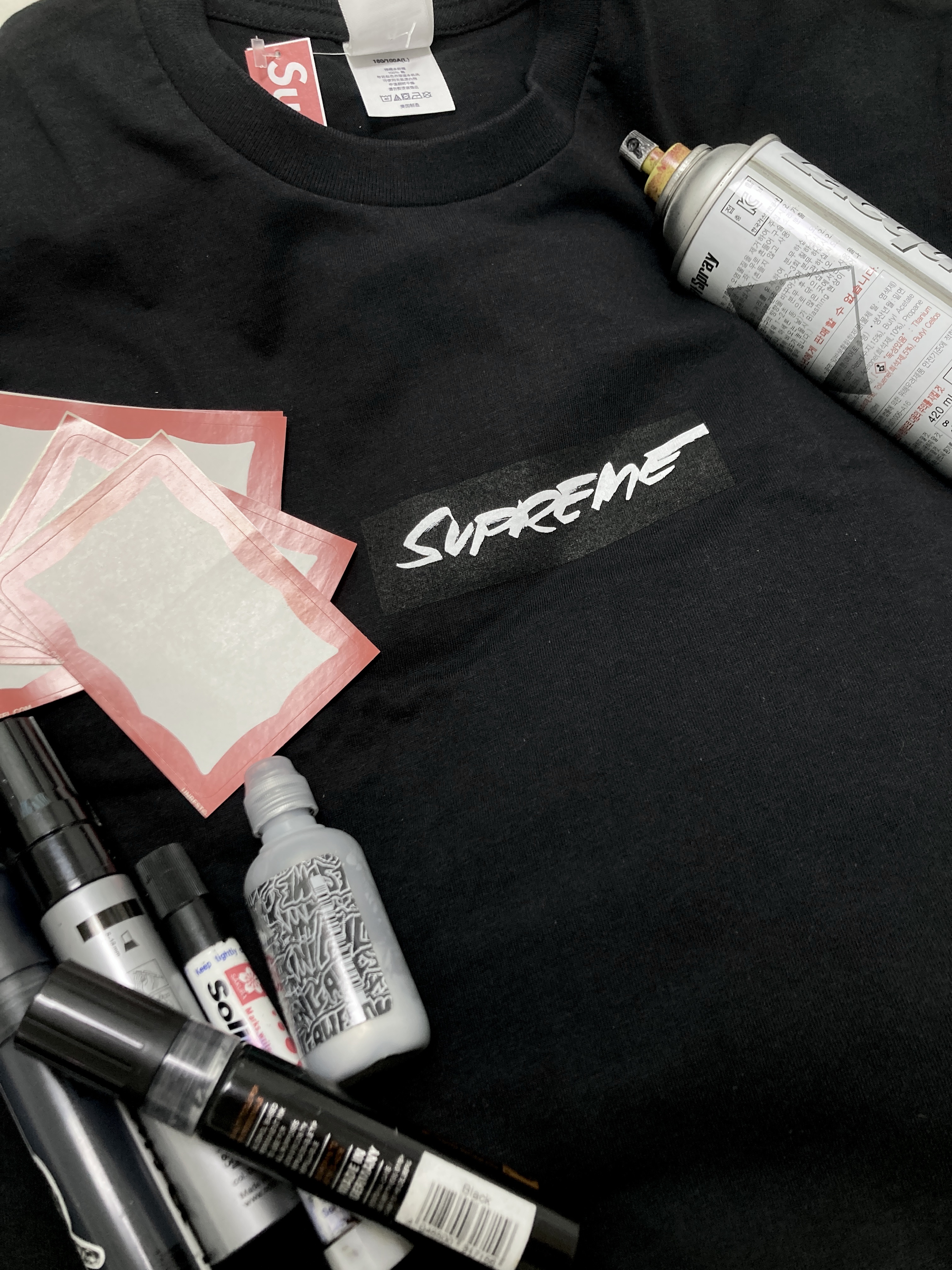 Supreme Futura Box Logo T-Shirt Black - 24SS 착용 스타일