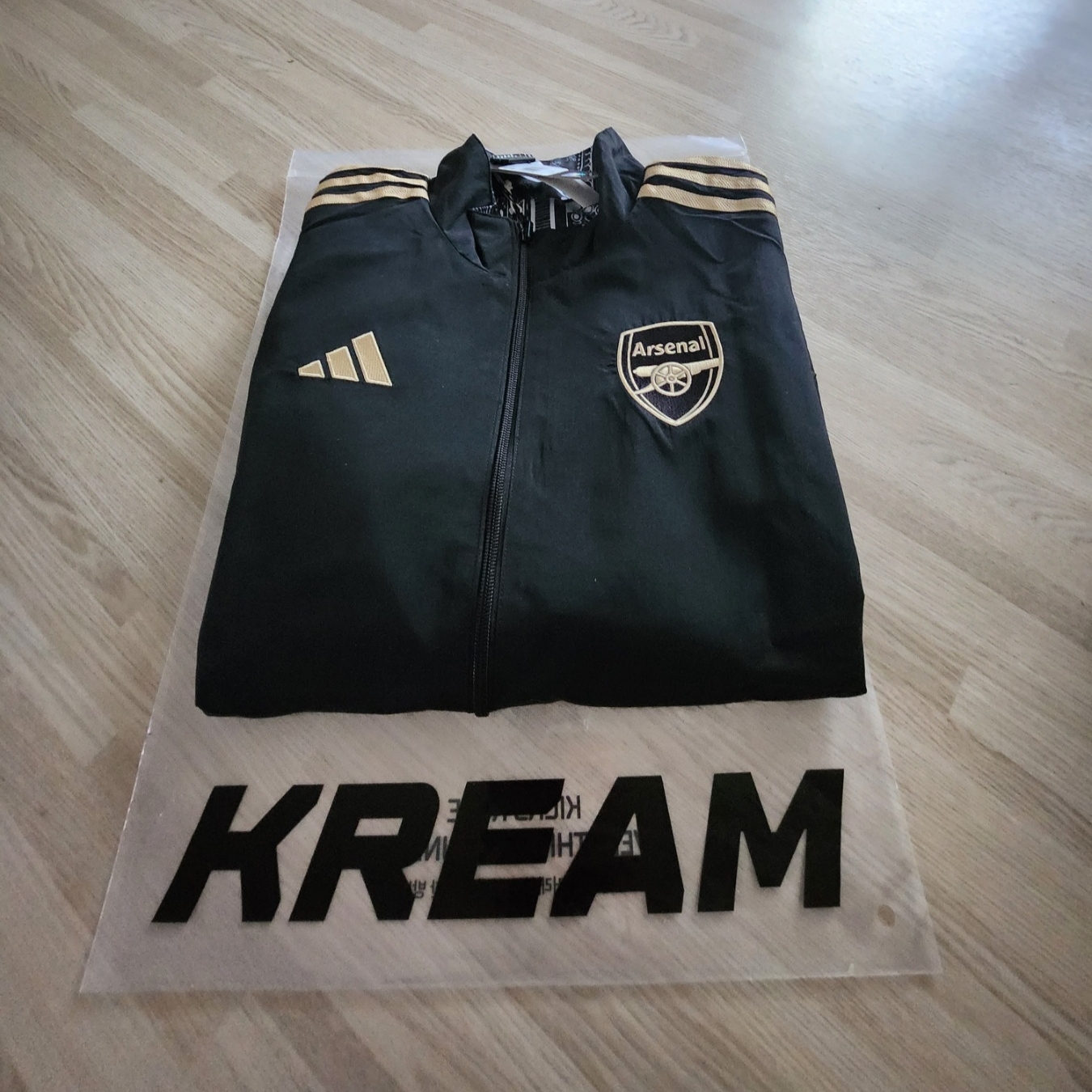 Adidas Arsenal Ian Wright Anthem Jacket Black - KR Sizing 착용 스타일 - 2