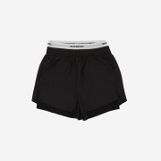 (M) LE SSERAFIM Double Layer Shorts Black