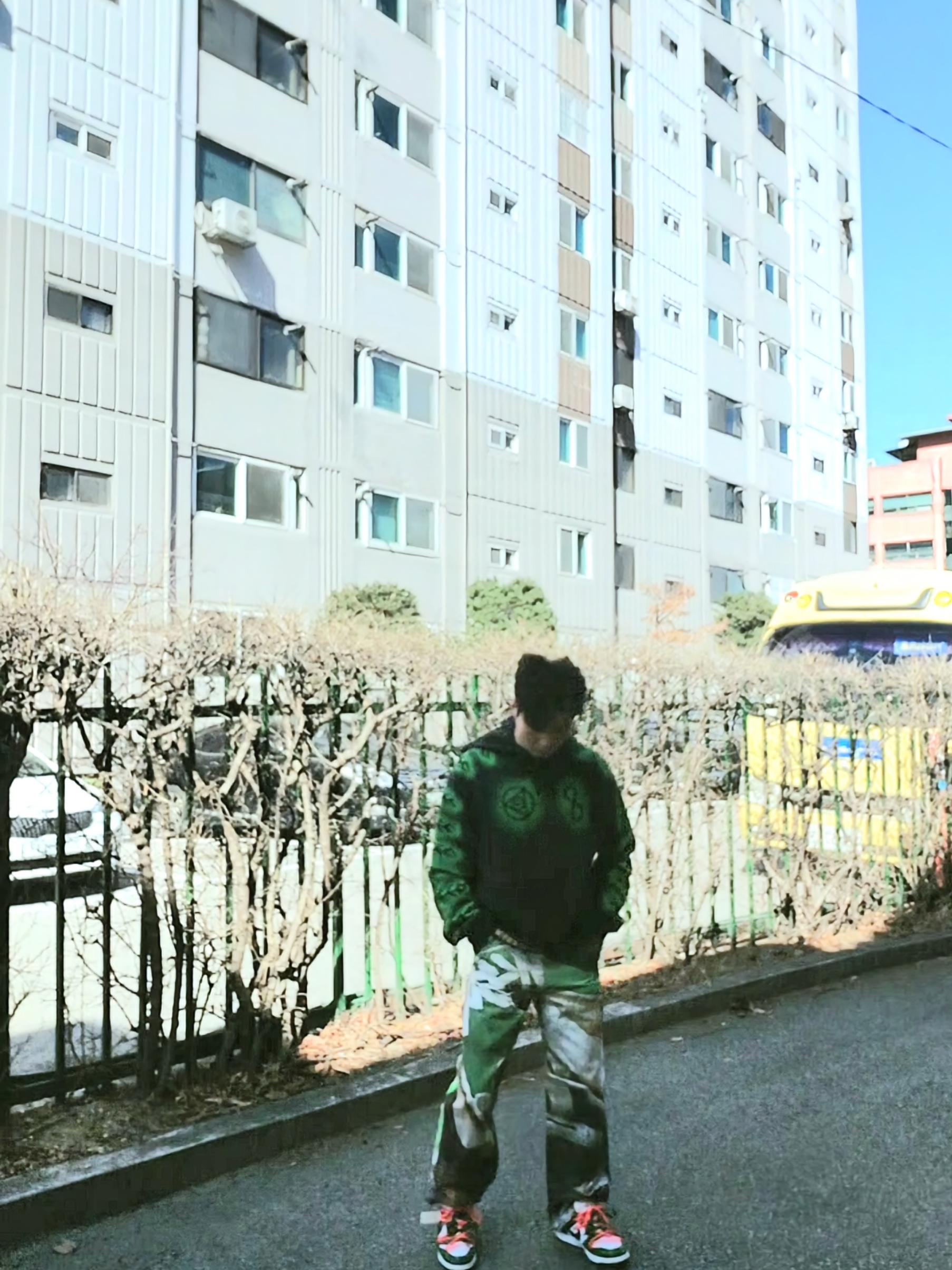 Stussy x Dries Van Noten Embroidered Hoodie Black, Stussy Canvas Work Pants Baja Print Multi 착용 스타일 - 2