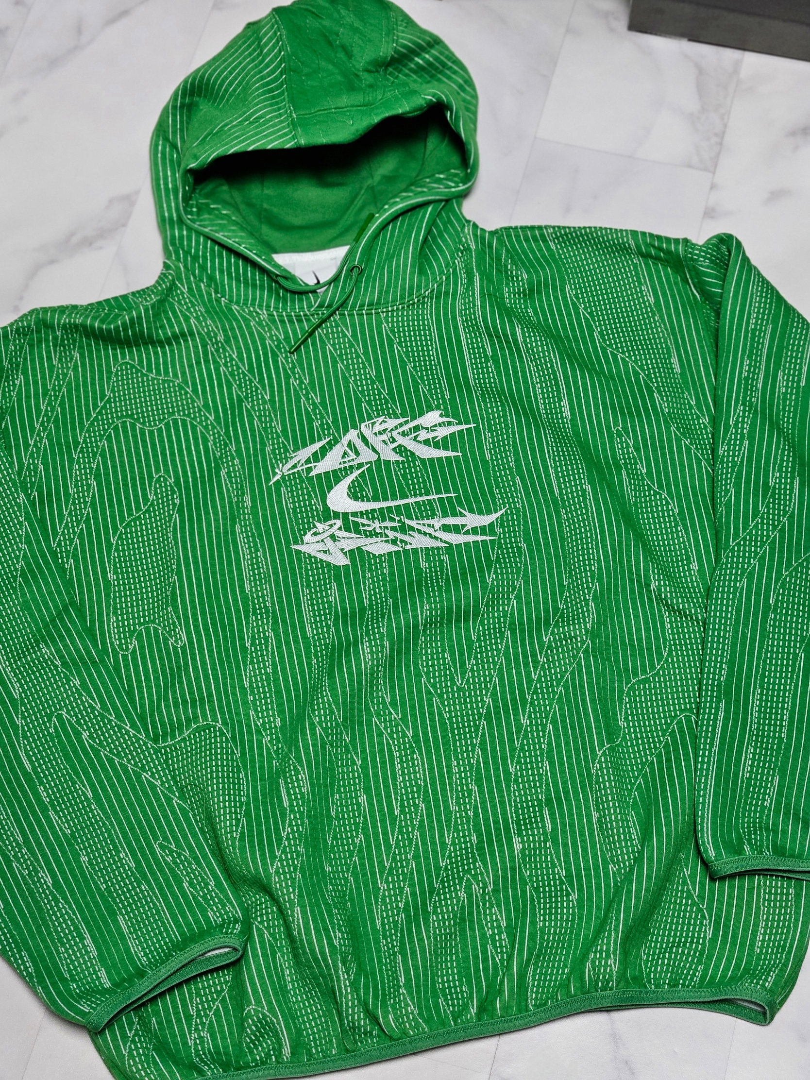 Nike x Off-White Engineered Hoodie Kelly Green - Asia 착용 스타일 - 4