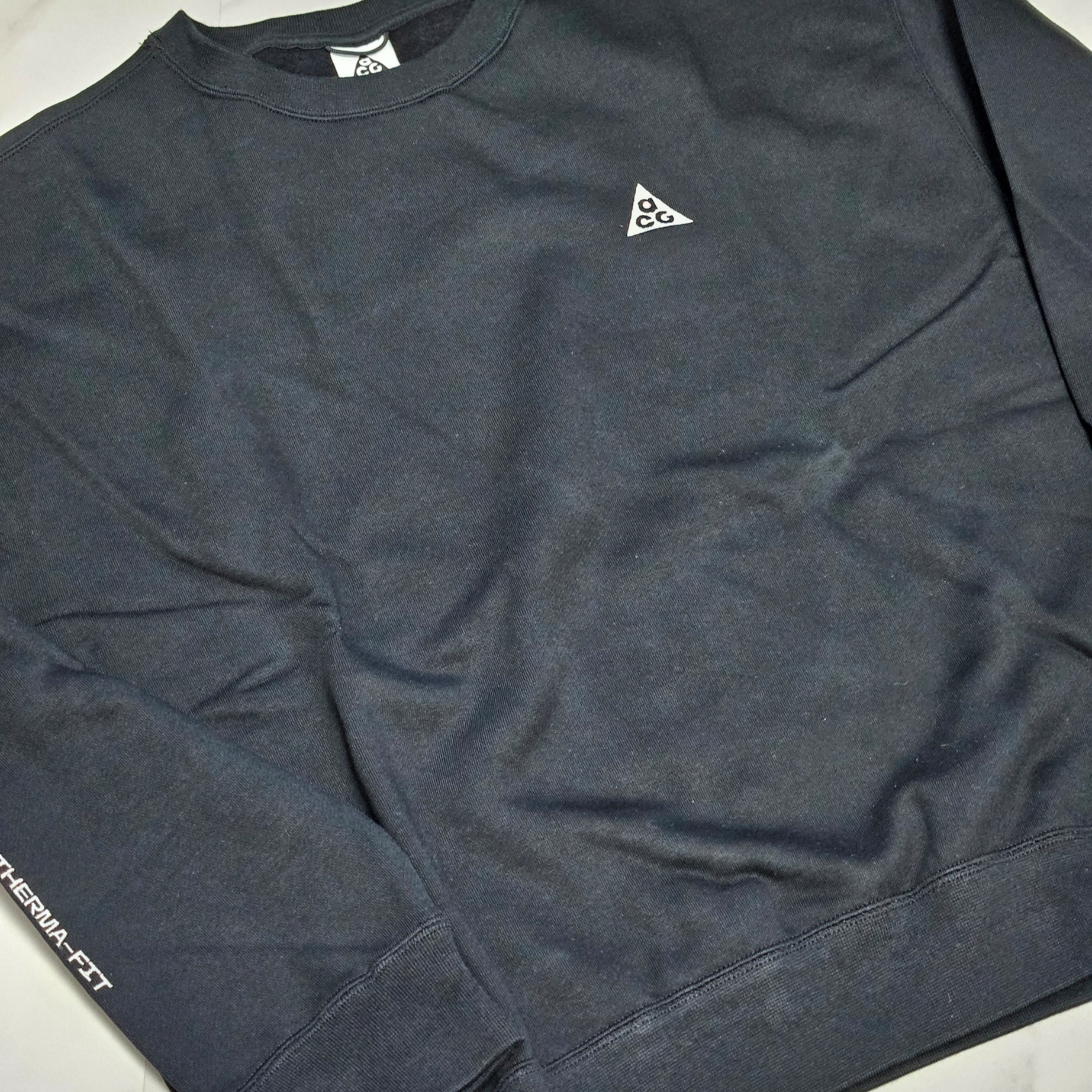 Nike ACG Therma-Fit Crew Fleece Sweatshirt Black - Asia 착용 스타일 - 8