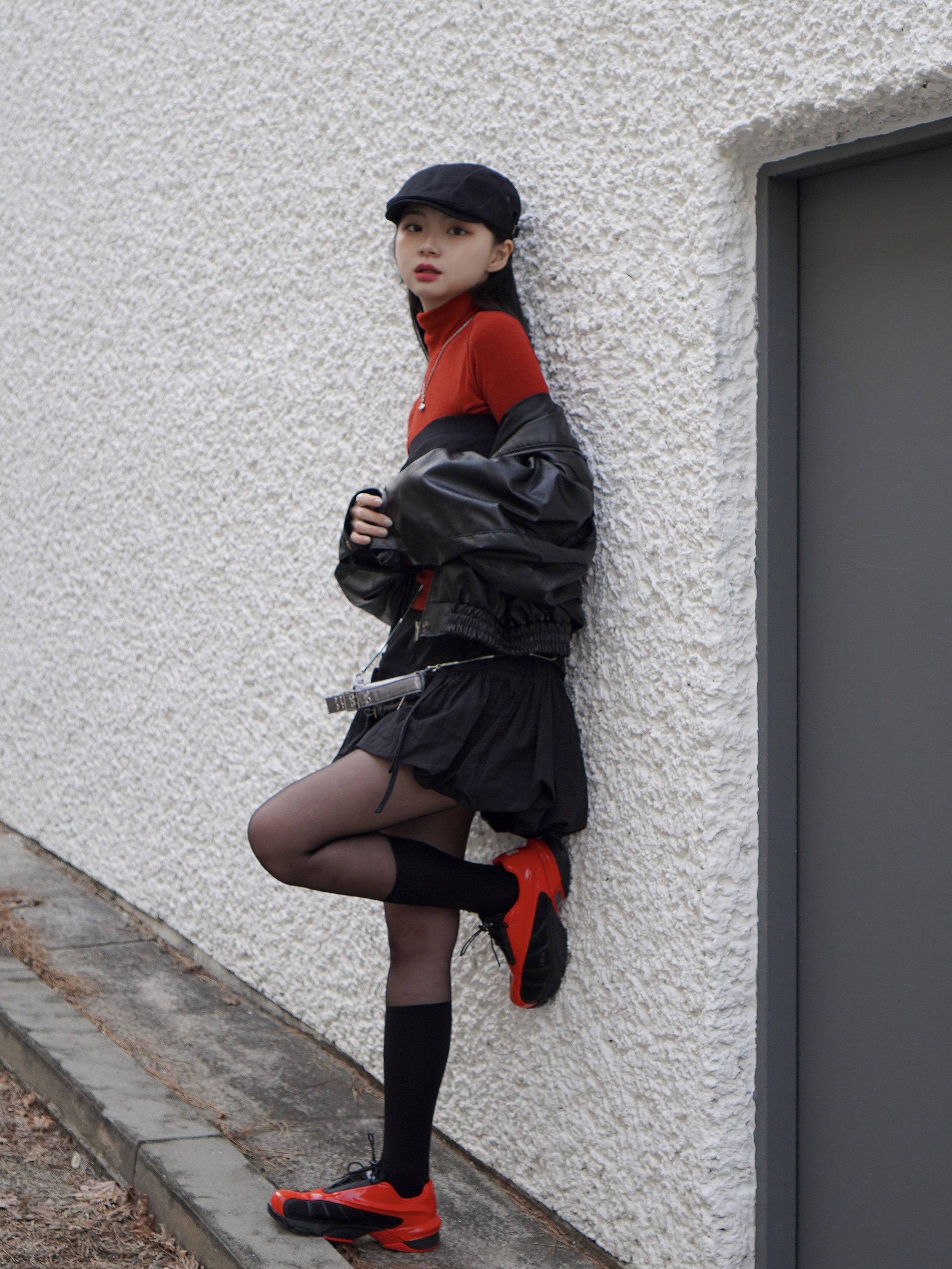 Fila Replica 2002 Black Red 착용 스타일 - 2