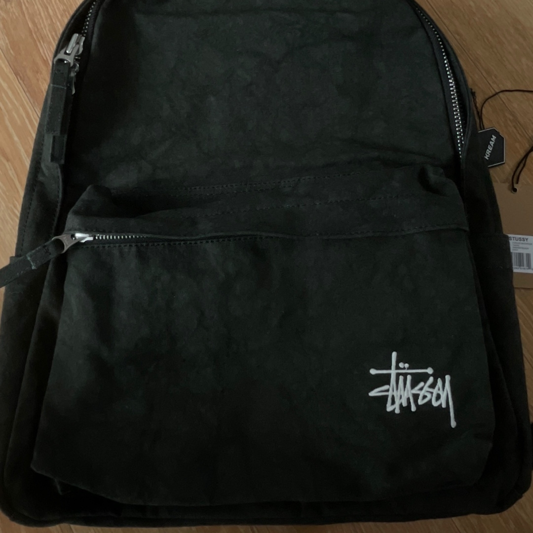 Stussy Canvas Backpack Washed Black 착용 스타일