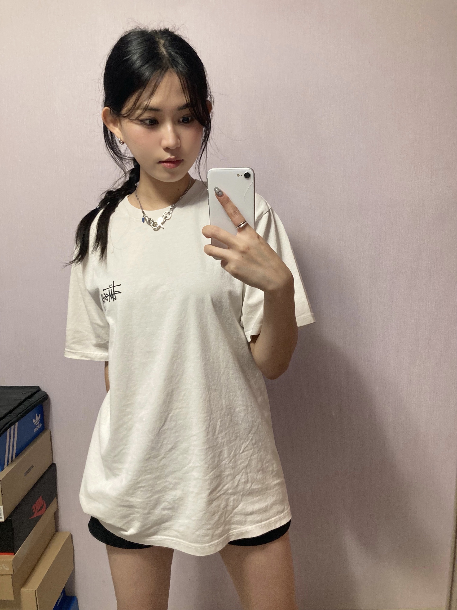 Stussy Basic Stussy T-Shirt White 2023 착용 스타일