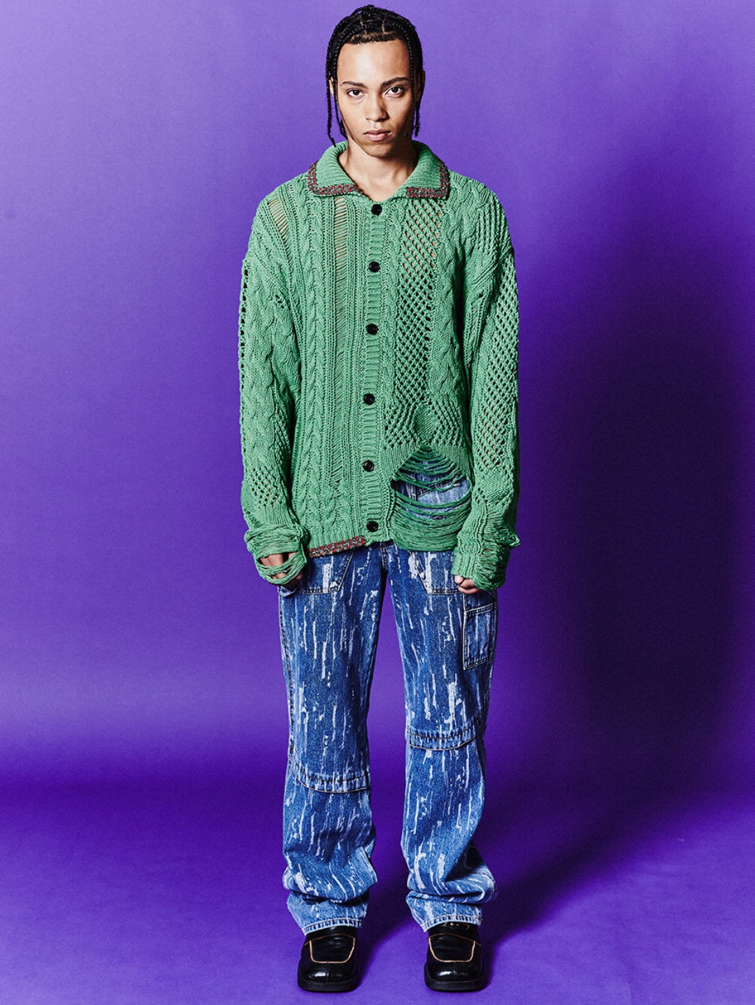 Vans Authentic 44 DX Anaheim Factory Emerald Green, [KREAM 단독] ADSB Andersson Bell Sauvage Cotton Cardigan Green 착용 스타일 - 2