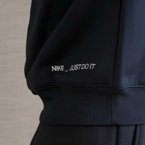 (W) Nike Therma-Fit All Time GX Crew Sweatshirts Black - Asia 착용 스타일 - 2