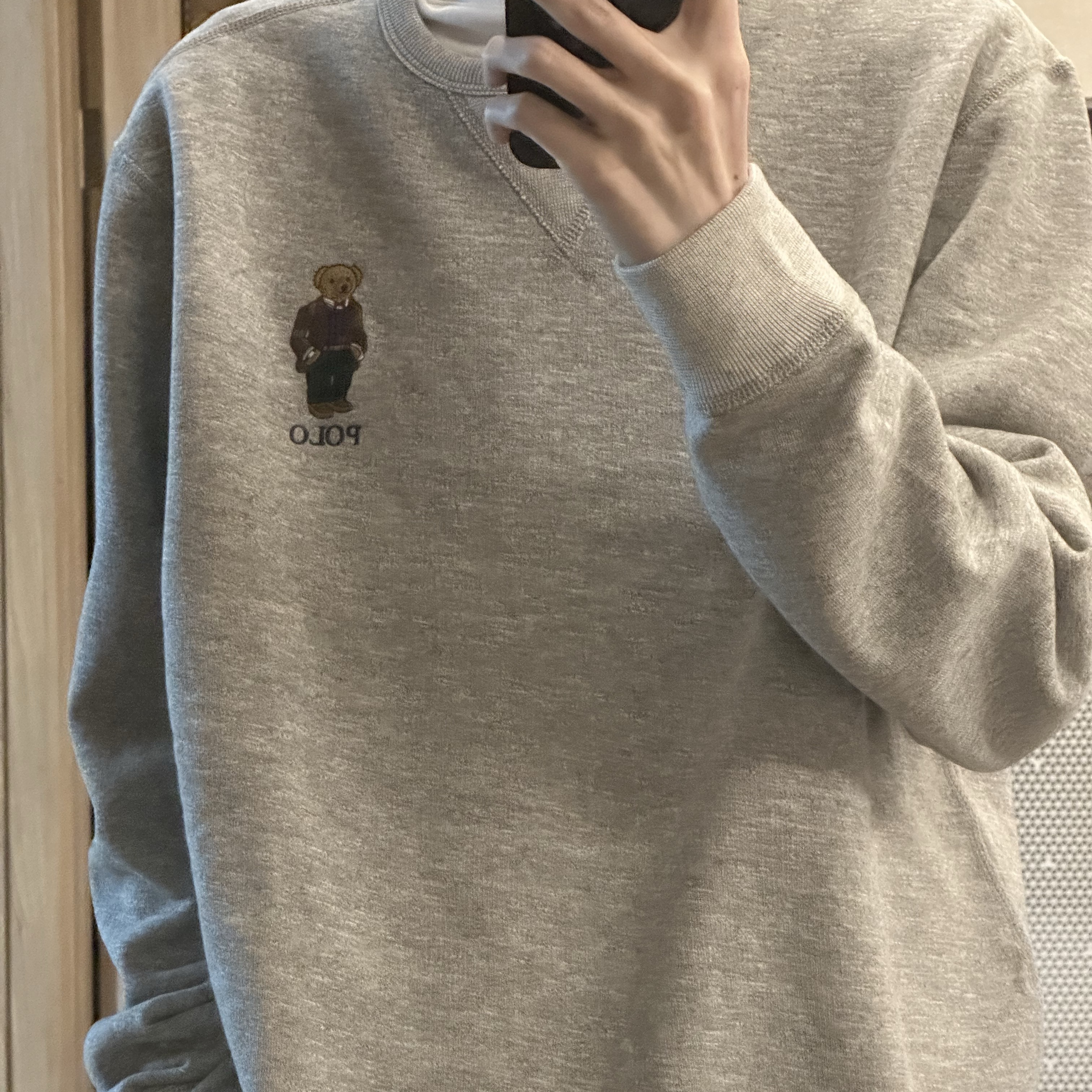Polo Ralph Lauren Polo Bear Long Sleeve Sweatshirt Vintage Fleece Heather 착용 스타일 - 1
