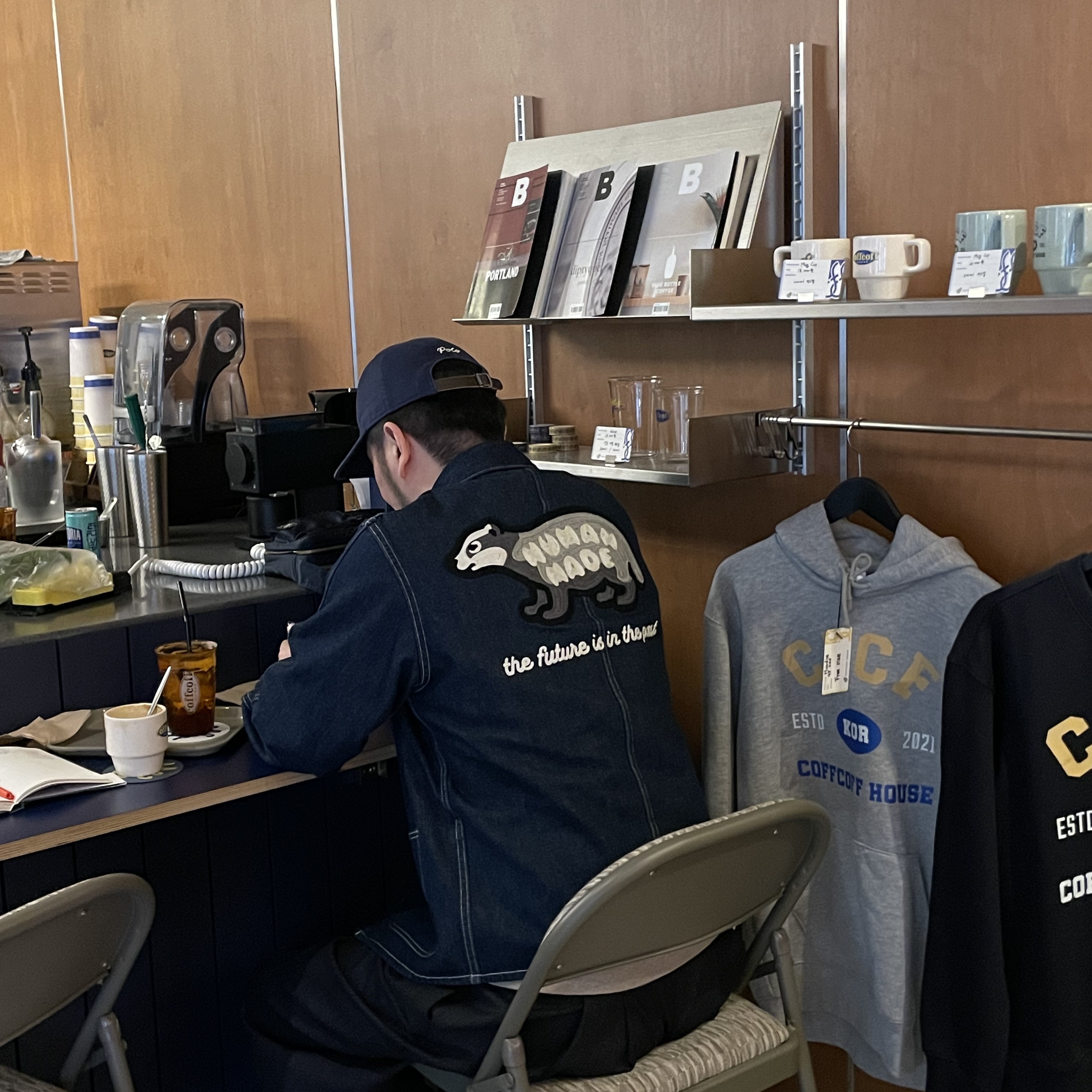 Human Made Denim Short Coverall Jacket Indigo 착용 스타일 - 2