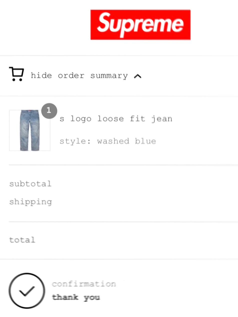 Supreme S Logo Loose Fit Jean Washed Blue - 24SS 착용 스타일 - 1